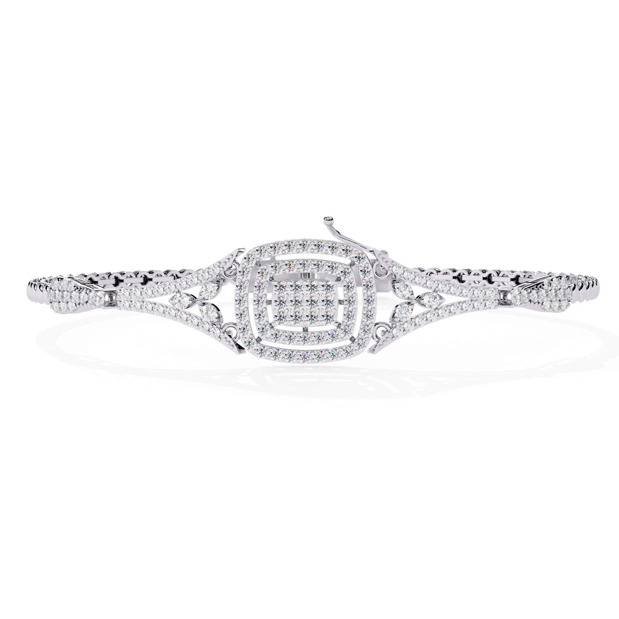 Buy Classic Cluster Lab Grown Diamond Bangle Timeless Style