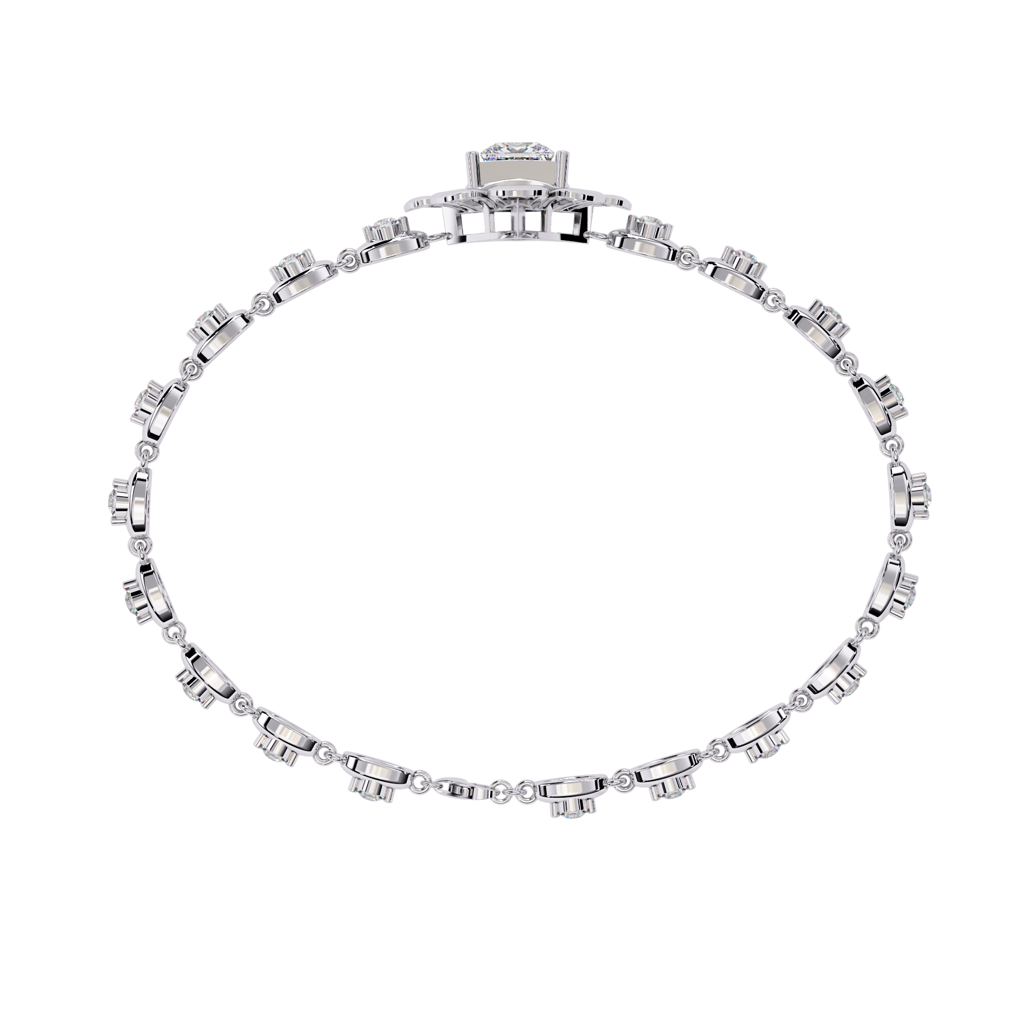 Round Lab Grown Diamonds Bracelet with