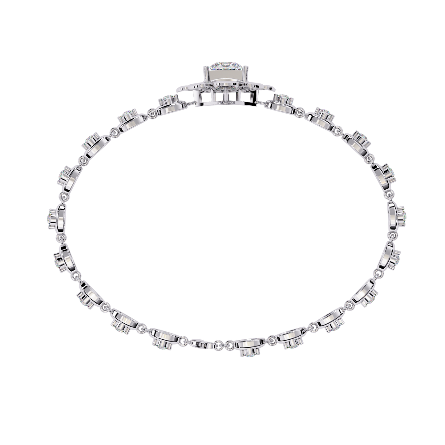 Round Lab Grown Diamonds Bracelet with