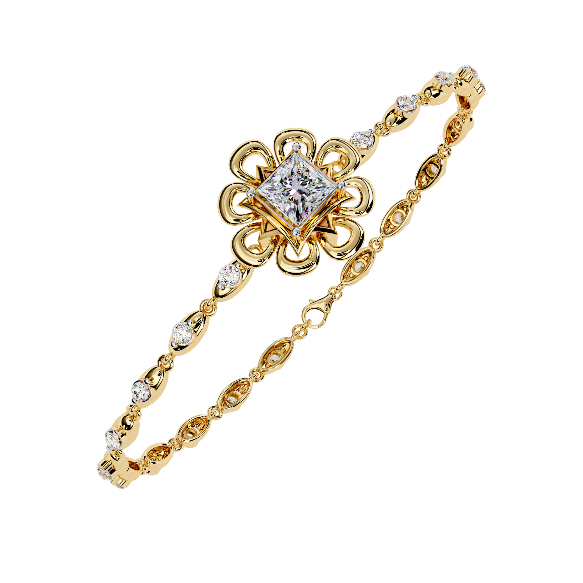 Round Lab Grown Diamonds Bracelet with