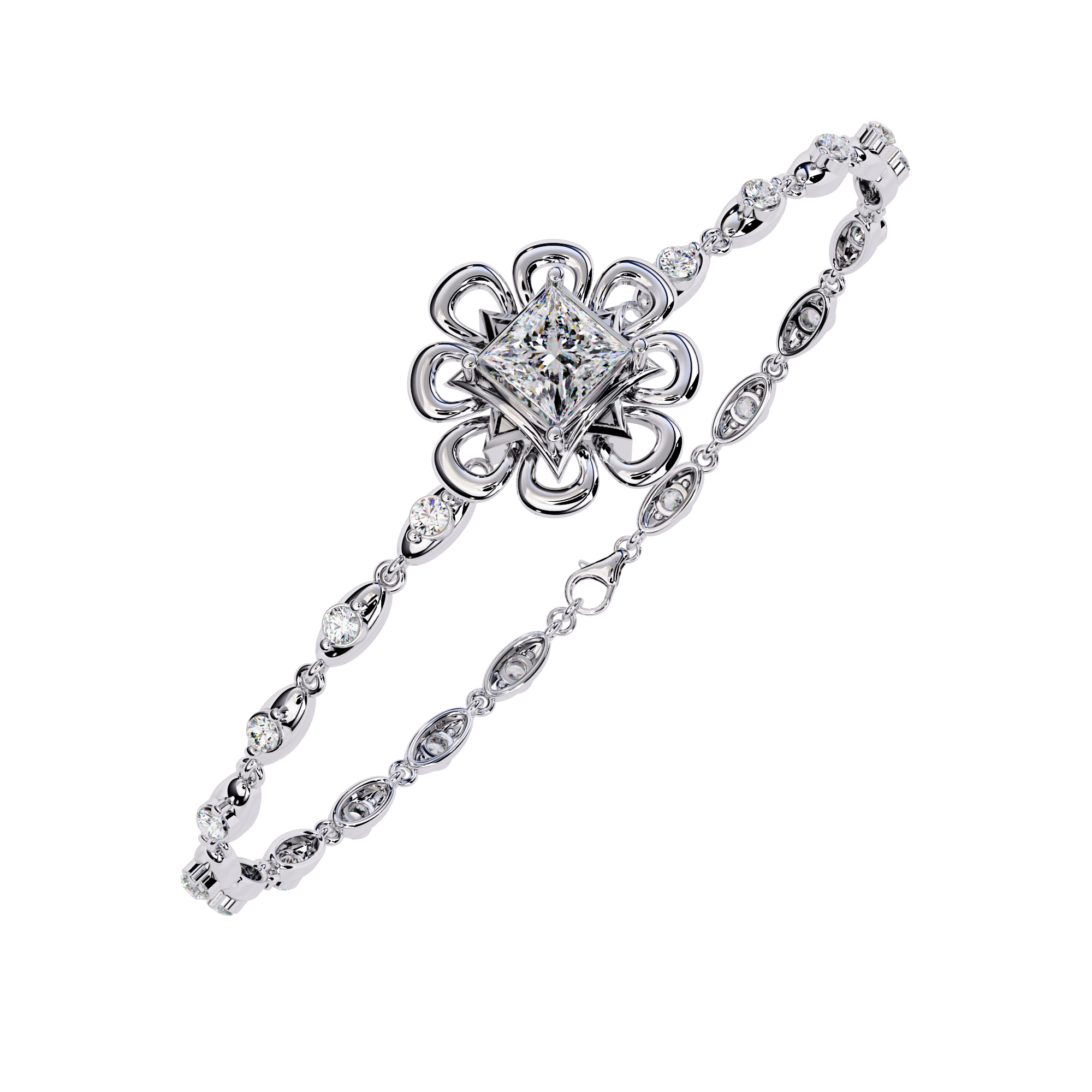 Round Lab Grown Diamonds Bracelet with