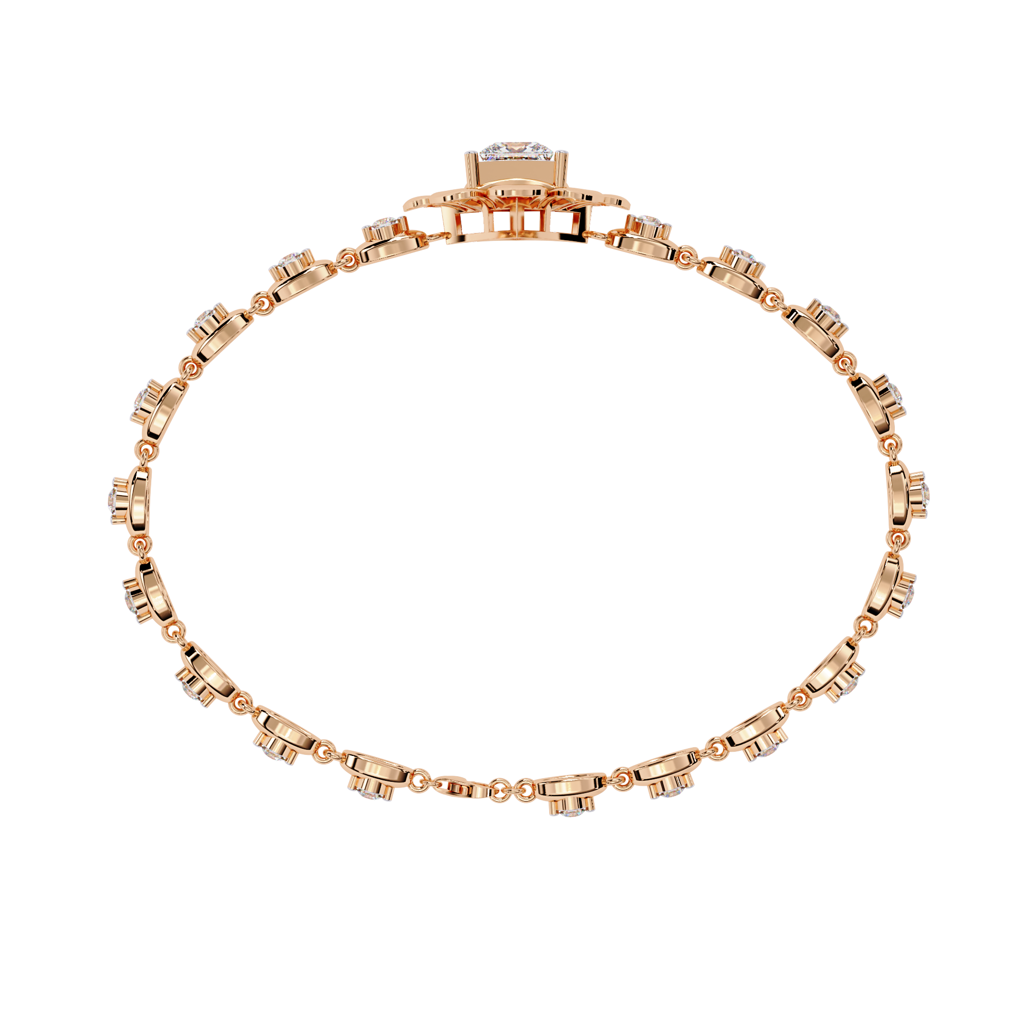 Round Lab Grown Diamonds Bracelet with