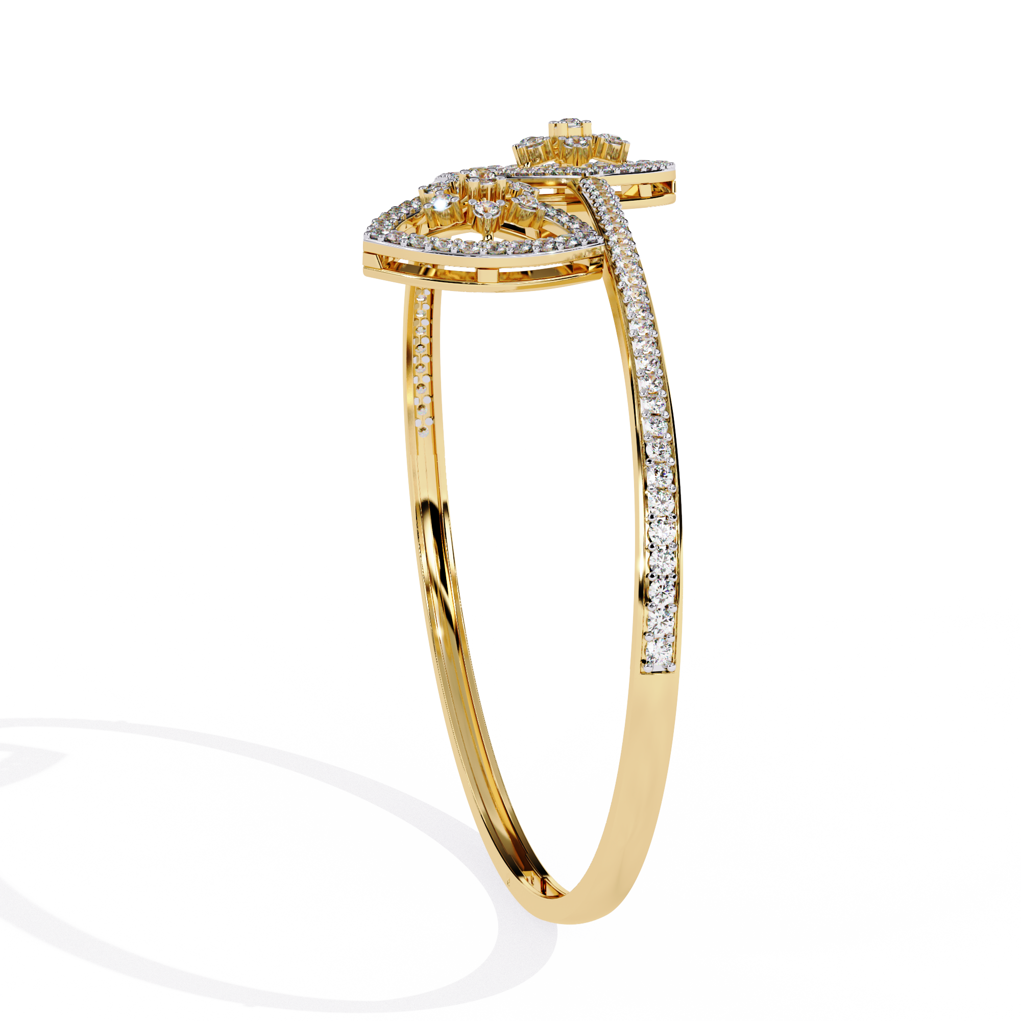 Flora Round Lab Grown Diamonds Bangle Bracelet