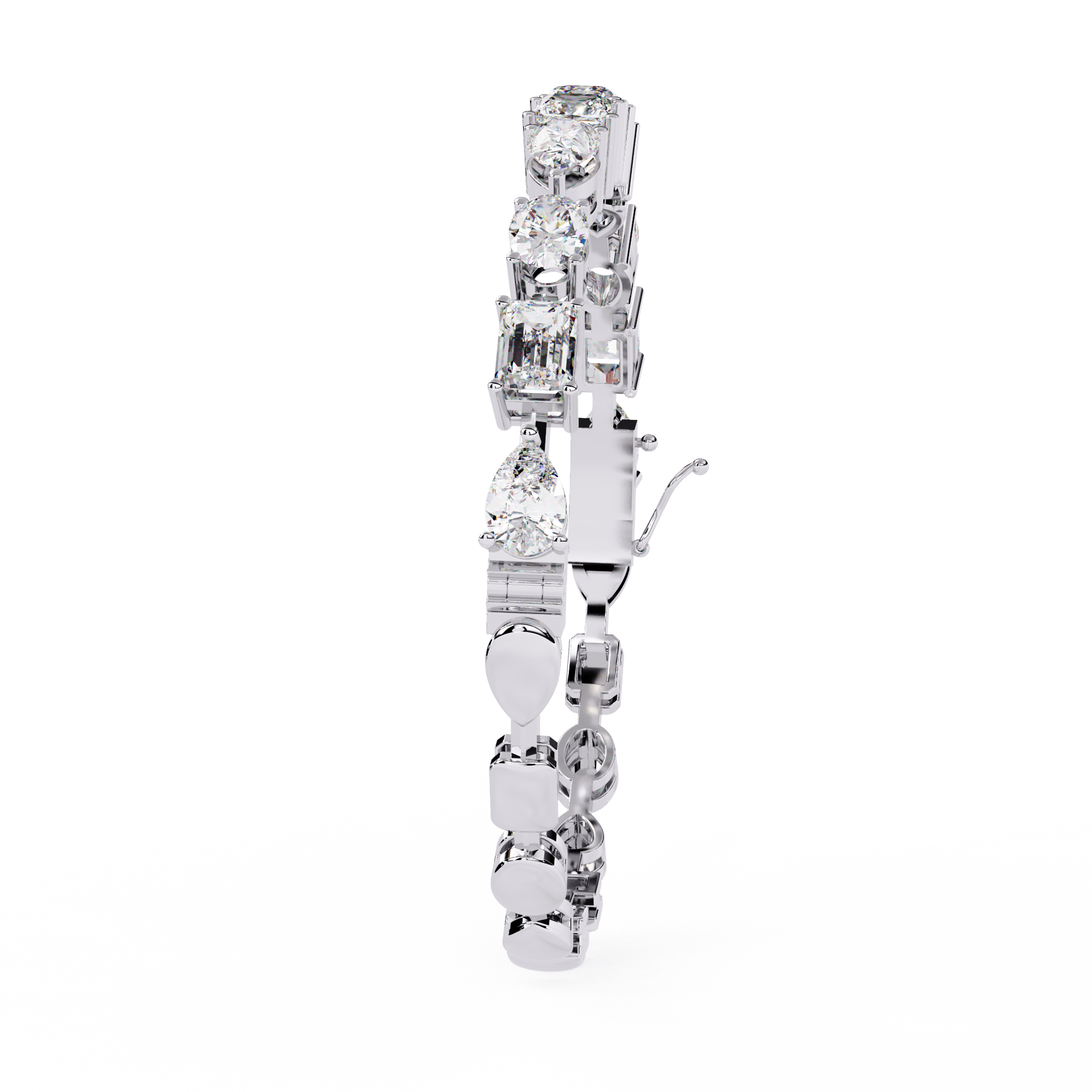Mixed-Cut Lab Grown Diamond Tennis Bracelet