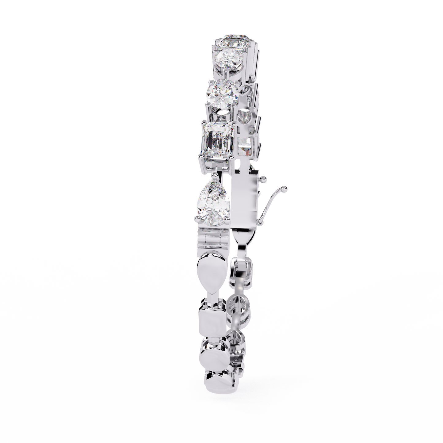 Mixed-Cut Lab Grown Diamond Tennis Bracelet