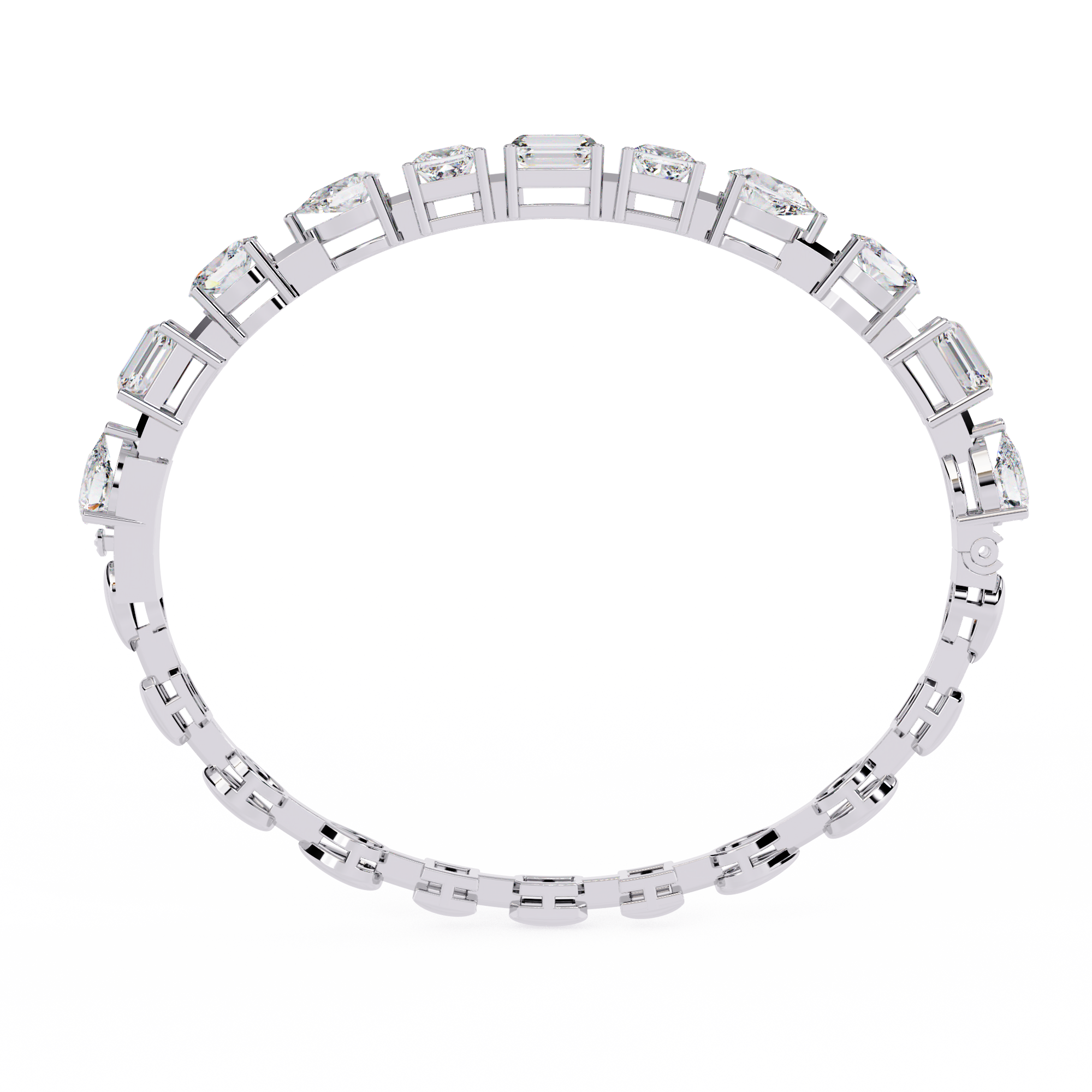 Mixed-Cut Lab Grown Diamond Tennis Bracelet