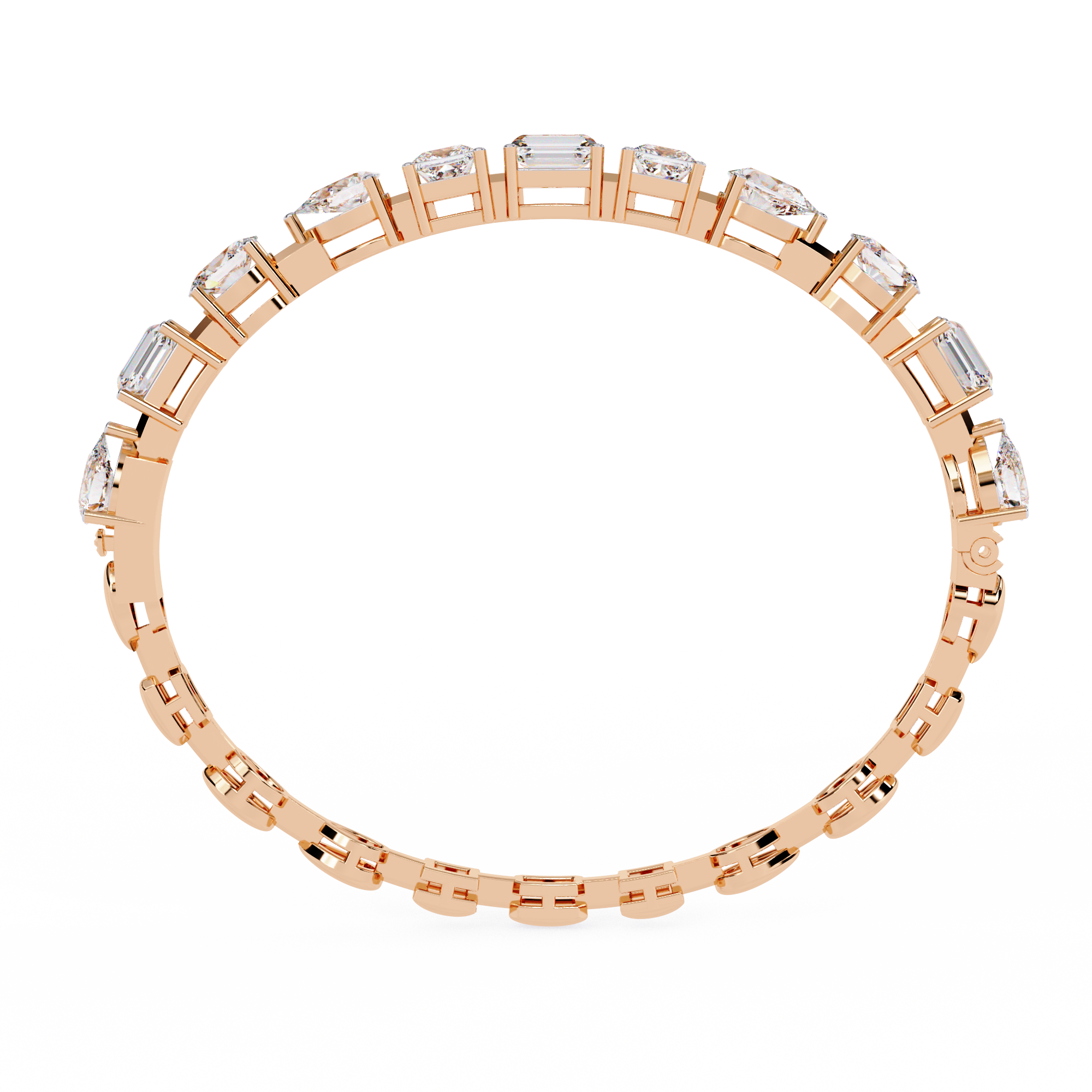Mixed-Cut Lab Grown Diamond Tennis Bracelet