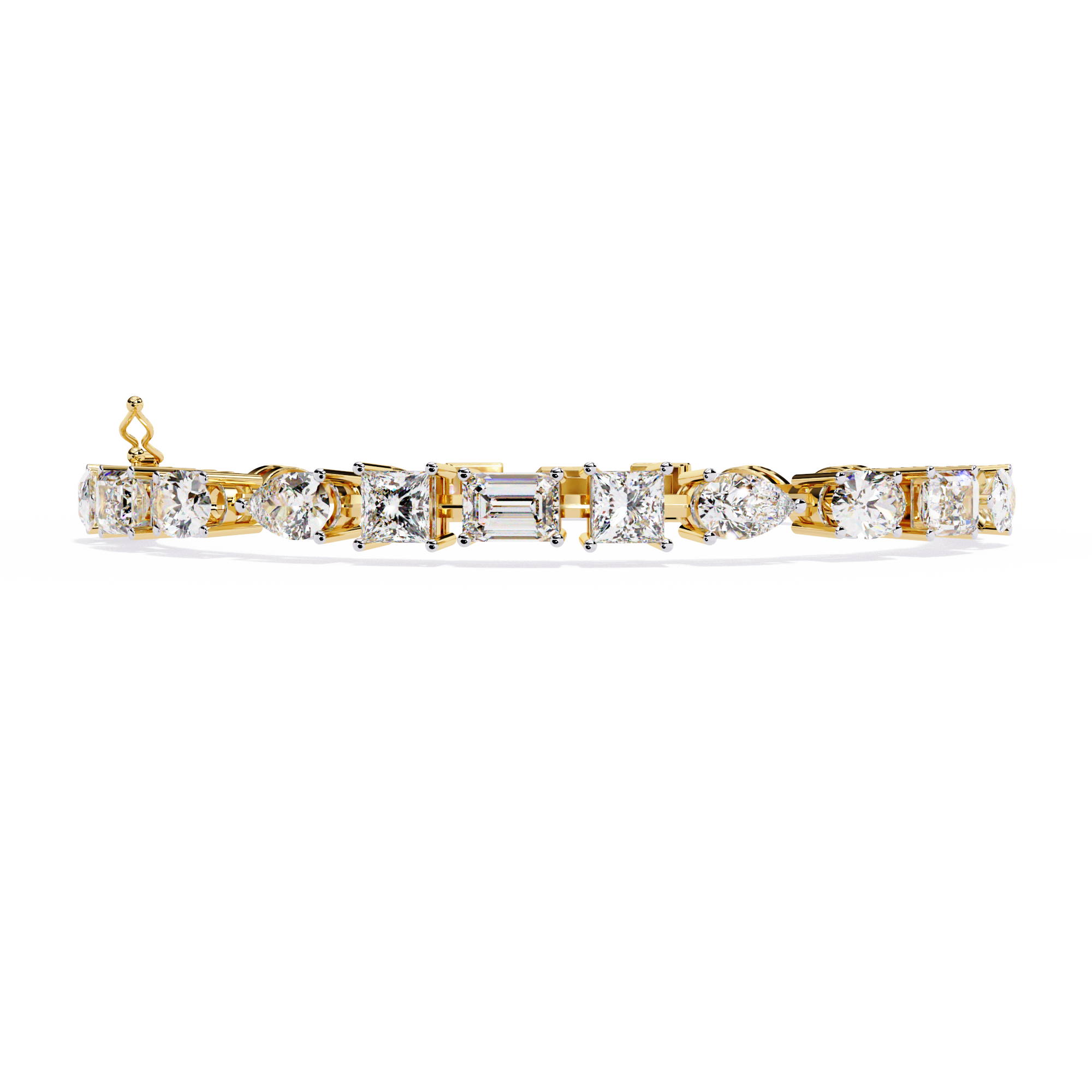 Mixed-Cut Lab Grown Diamond Tennis Bracelet