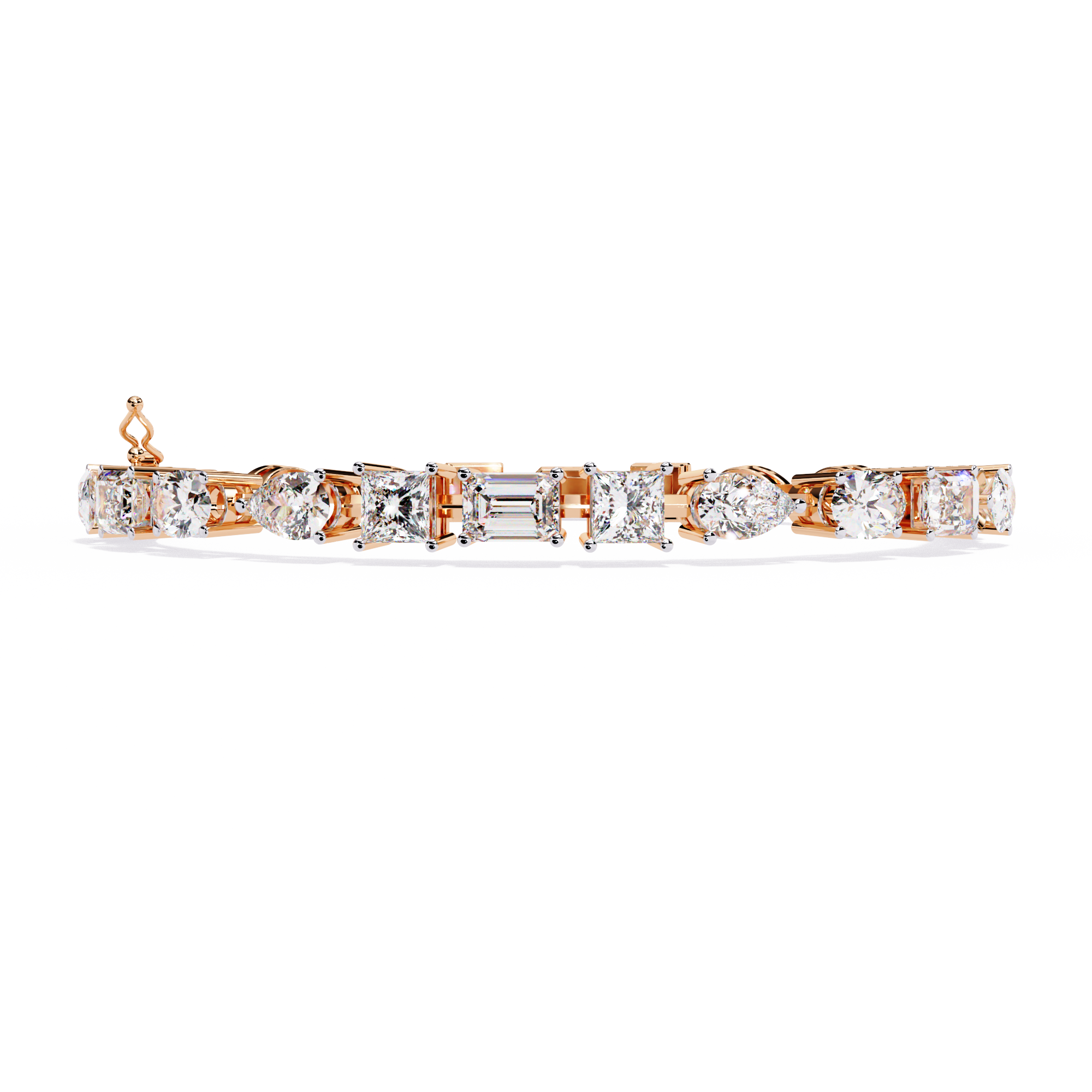 Mixed-Cut Lab Grown Diamond Tennis Bracelet