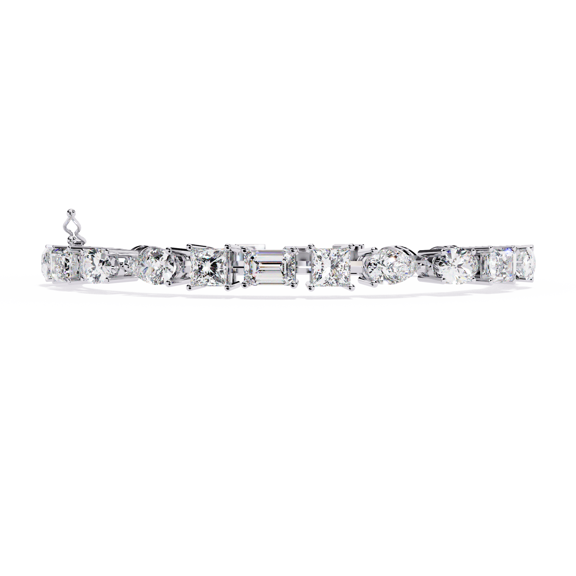 Mixed-Cut Lab Grown Diamond Tennis Bracelet