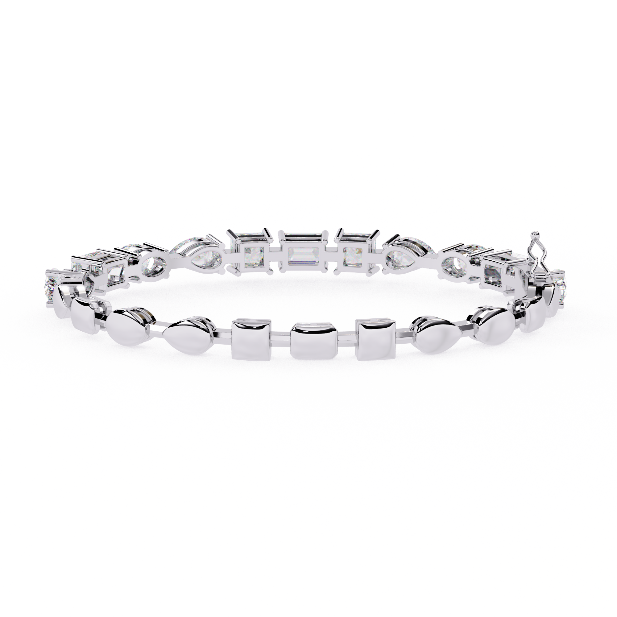 Mixed-Cut Lab Grown Diamond Tennis Bracelet