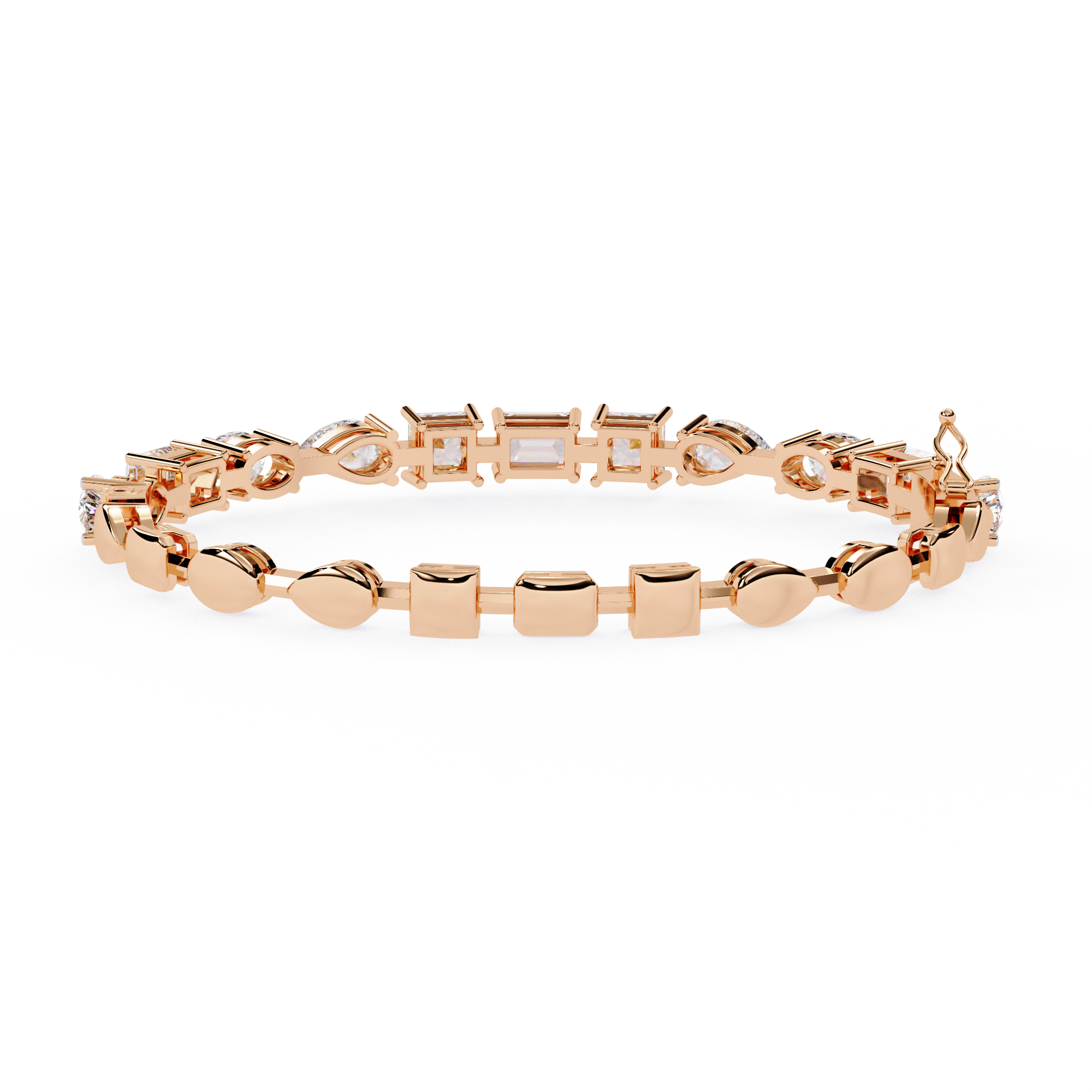 Mixed-Cut Lab Grown Diamond Tennis Bracelet