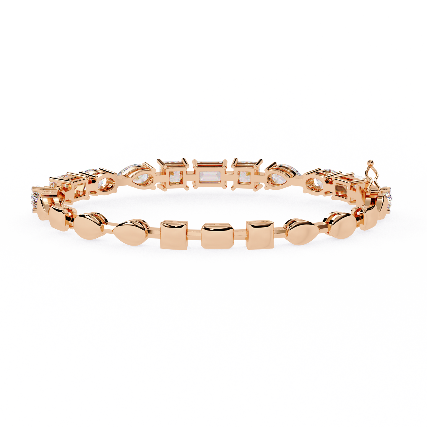 Mixed-Cut Lab Grown Diamond Tennis Bracelet