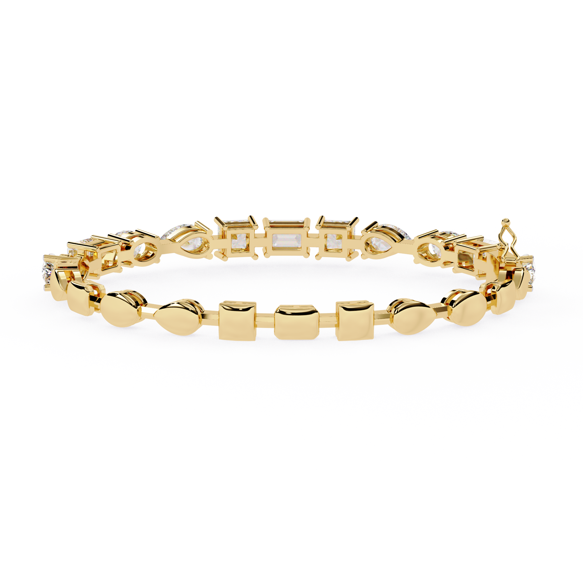 Mixed-Cut Lab Grown Diamond Tennis Bracelet