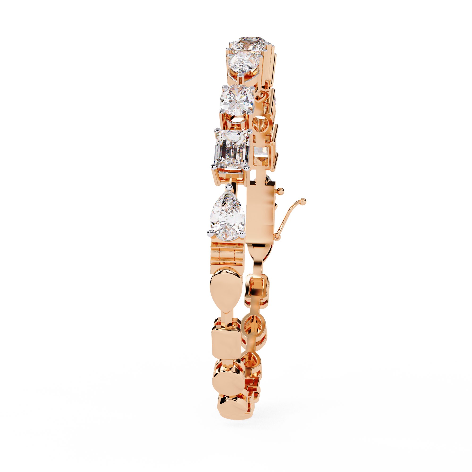 Mixed-Cut Lab Grown Diamond Tennis Bracelet