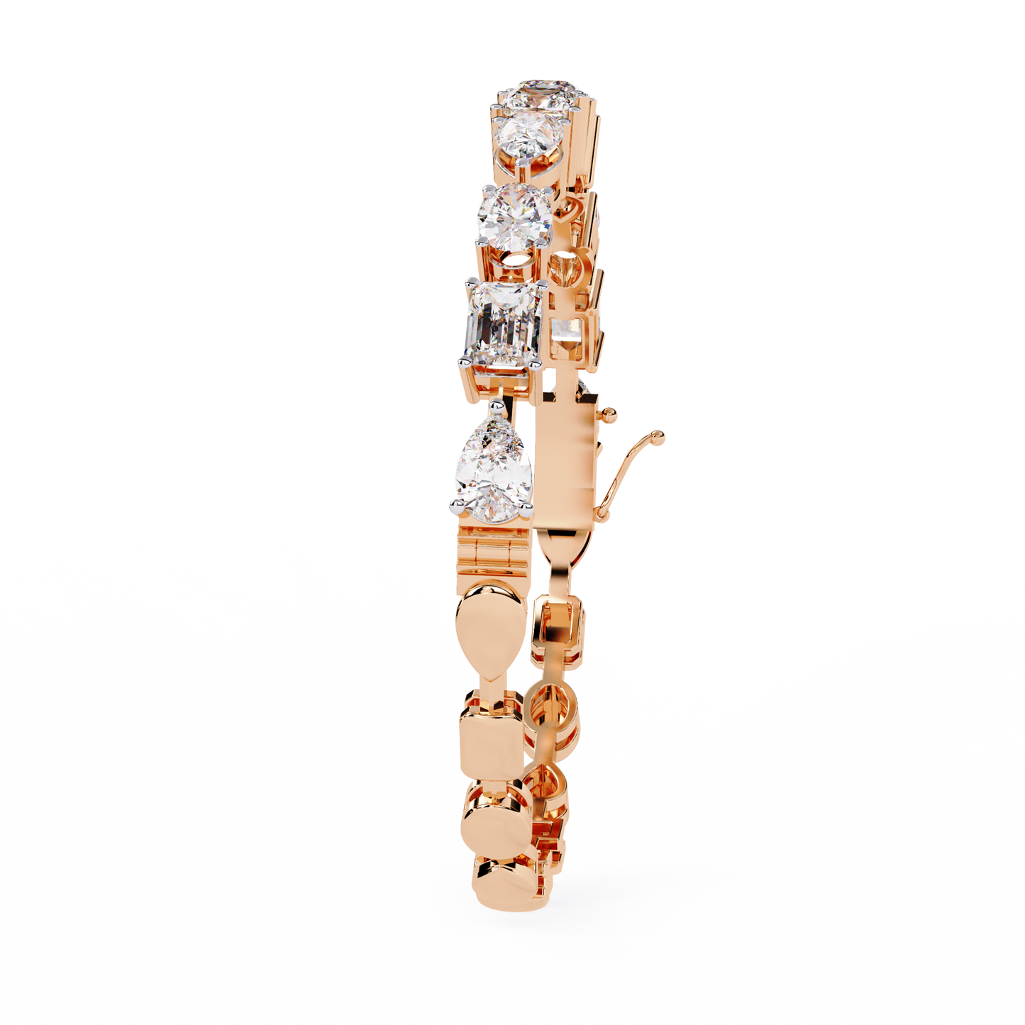 Mixed-Cut Lab Grown Diamond Tennis Bracelet