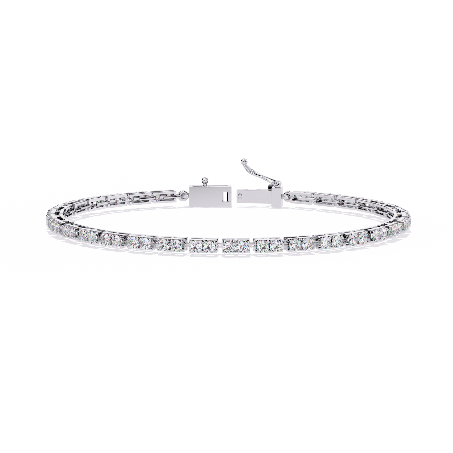 Round Lab Grown Diamond tennis bracelet