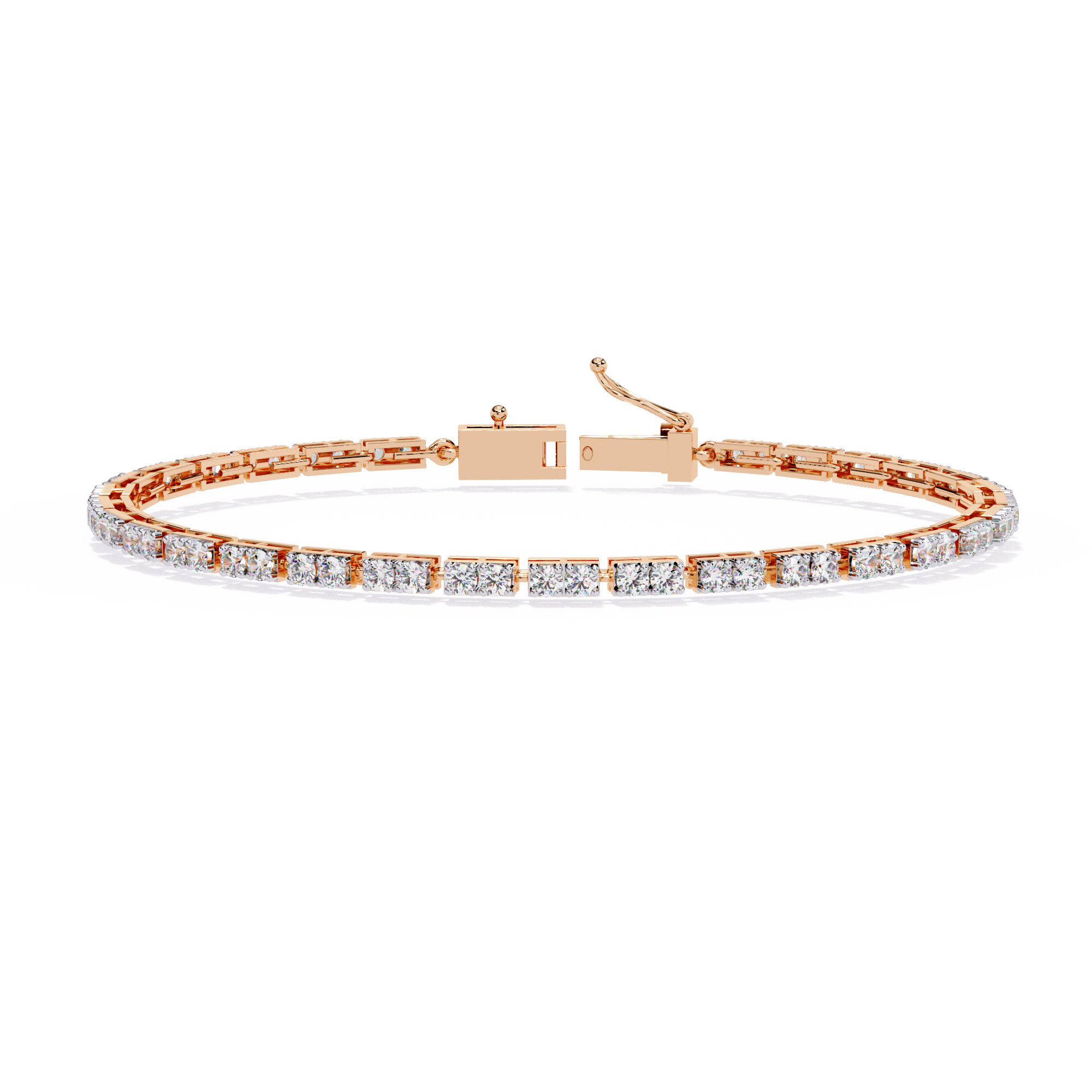 Round Lab Grown Diamond tennis bracelet