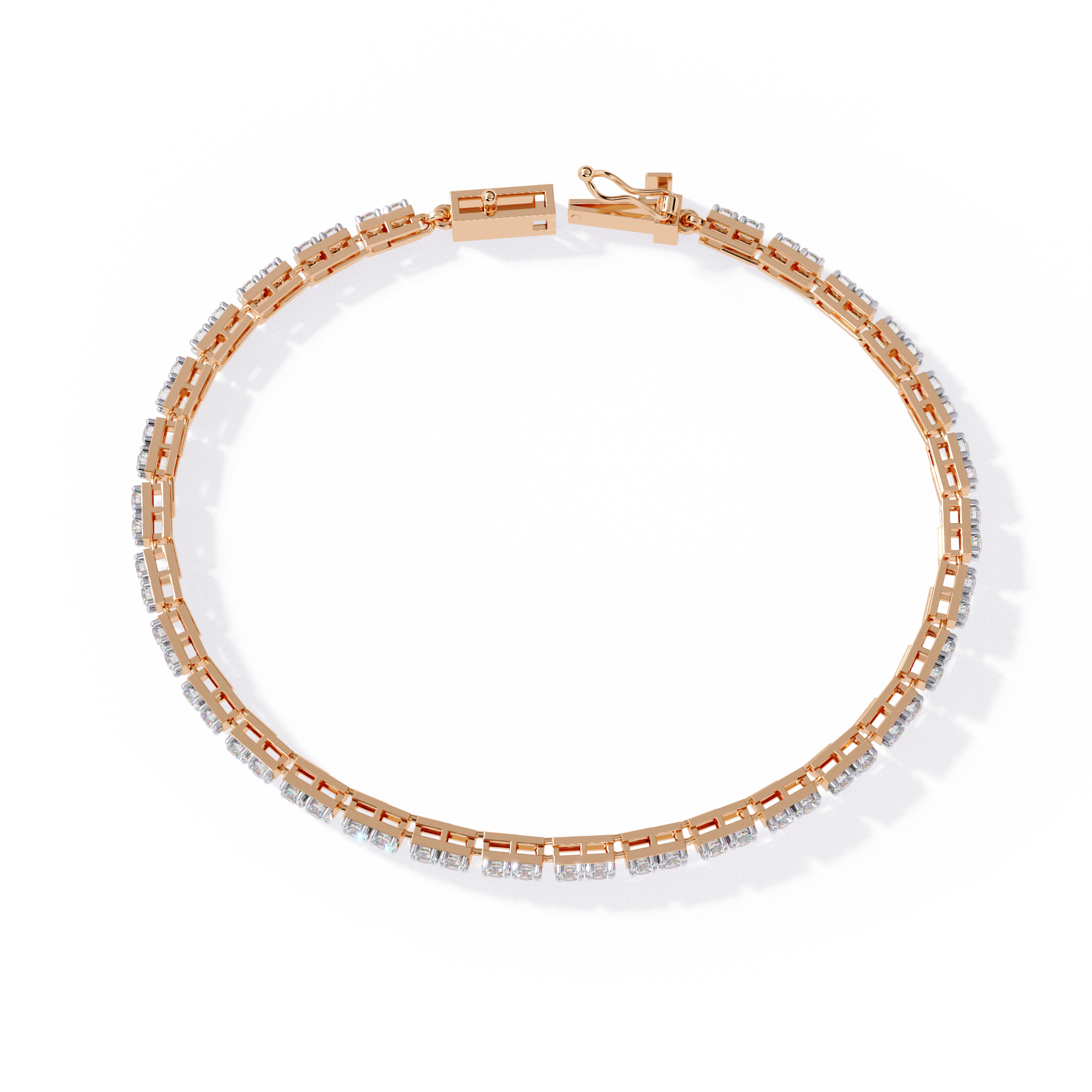 Round Lab Grown Diamond tennis bracelet