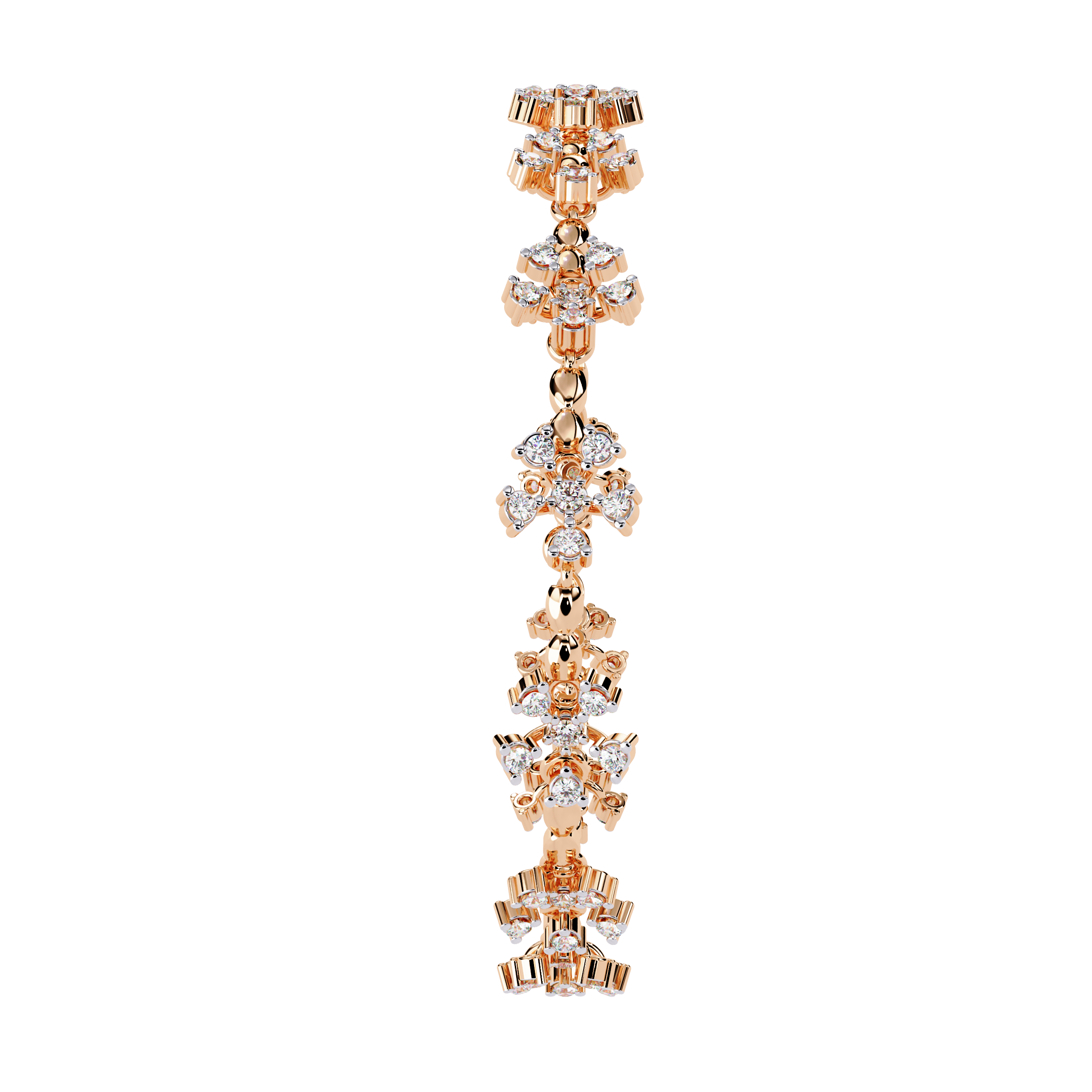 Round Lab Grown Diamonds Bracelet with flower