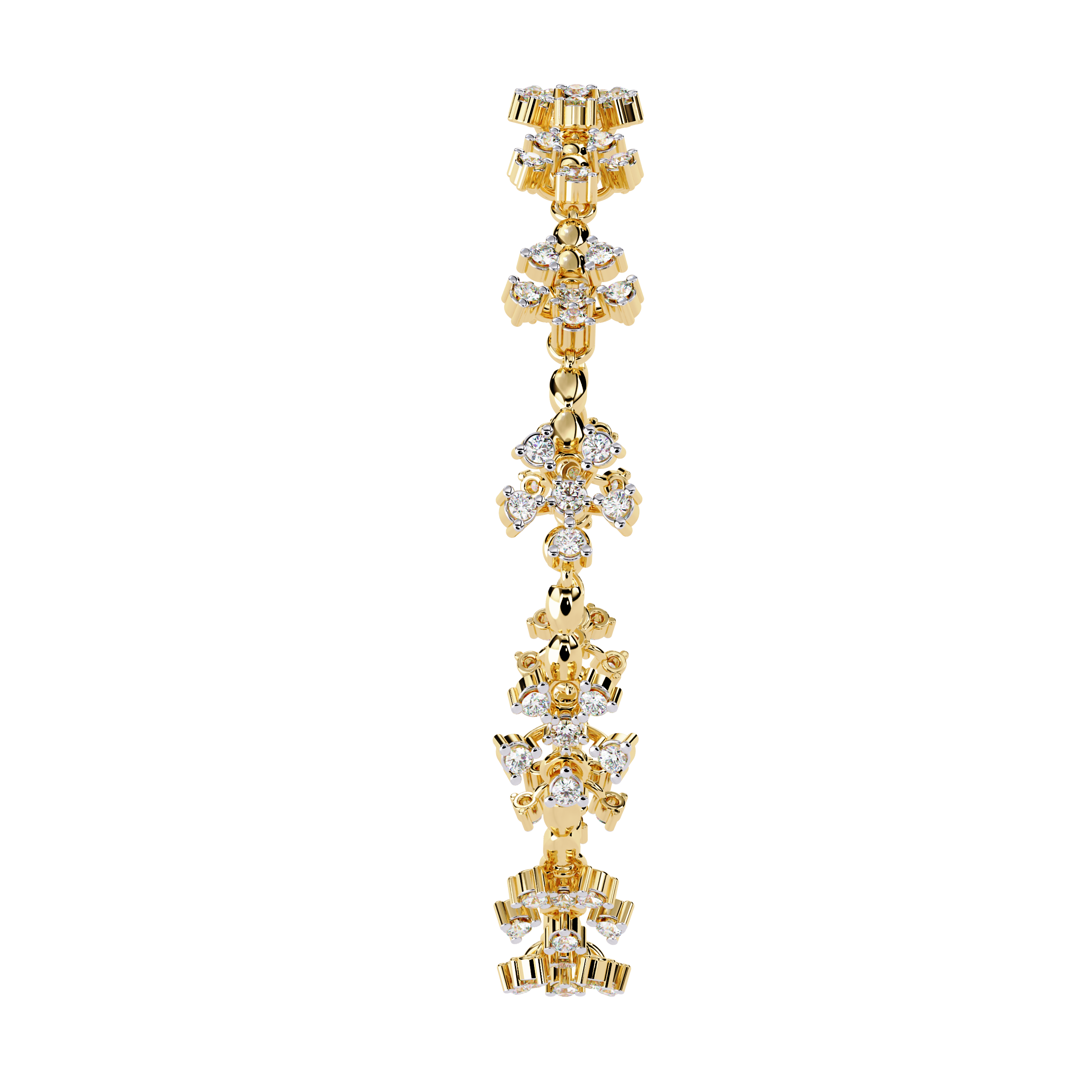 Round Lab Grown Diamonds Bracelet with flower