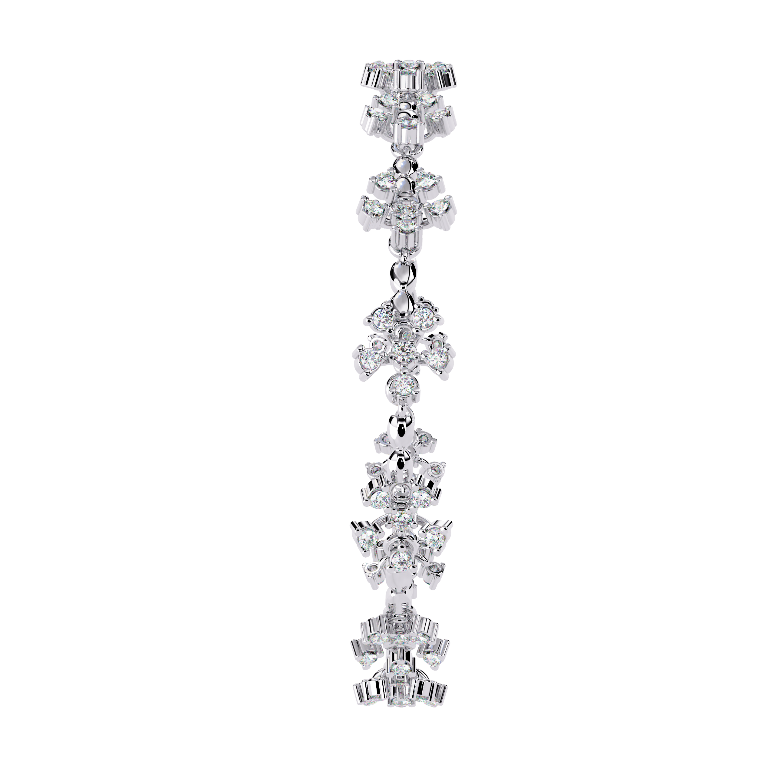 Round Lab Grown Diamonds Bracelet with flower
