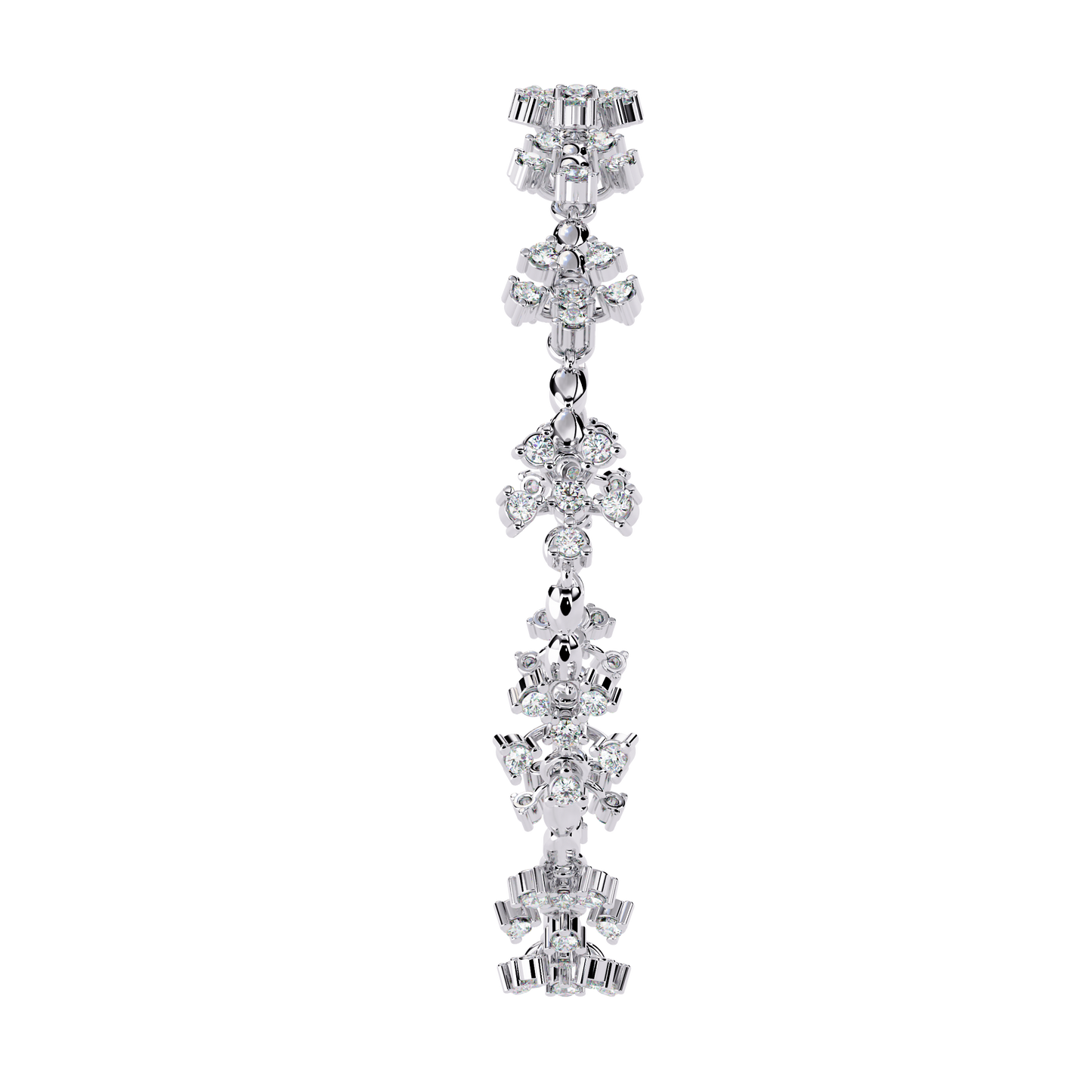 Round Lab Grown Diamonds Bracelet with flower