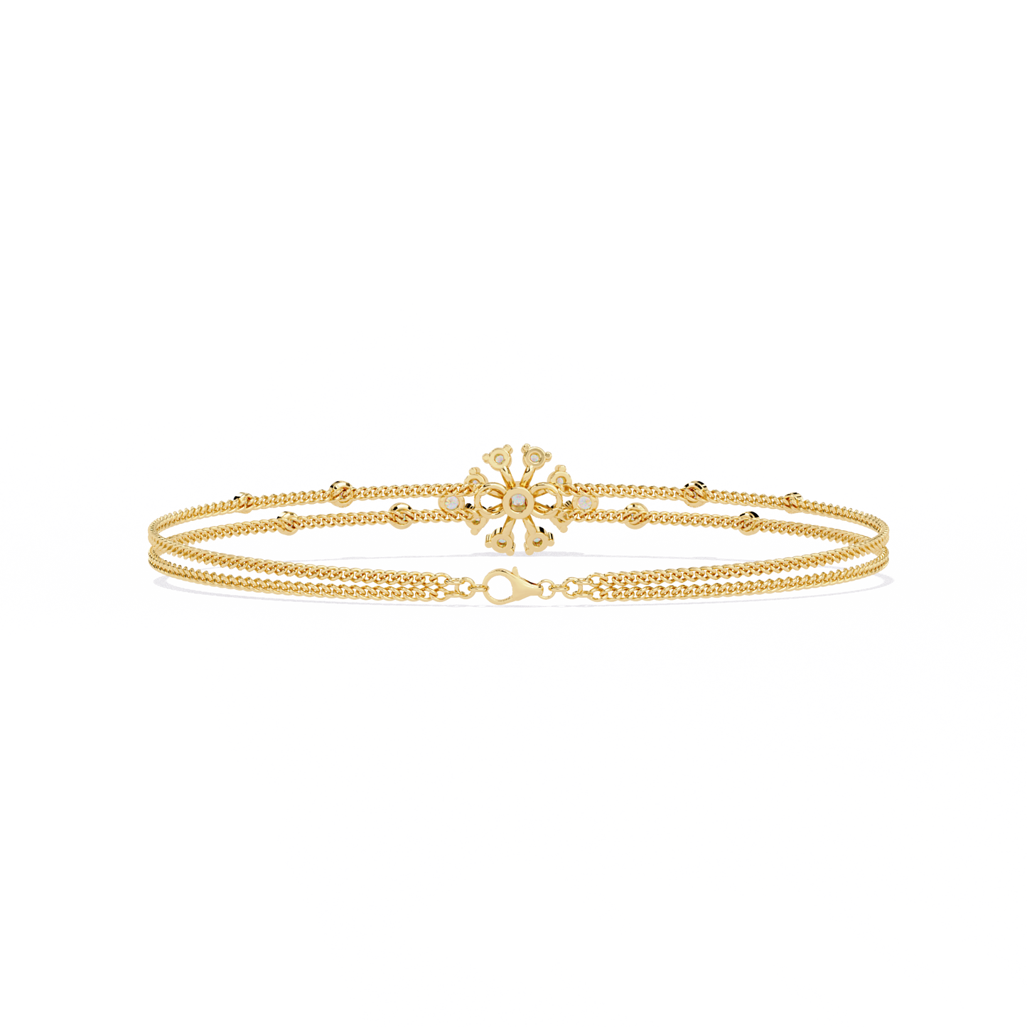 Round Diamond Floral Bracelet