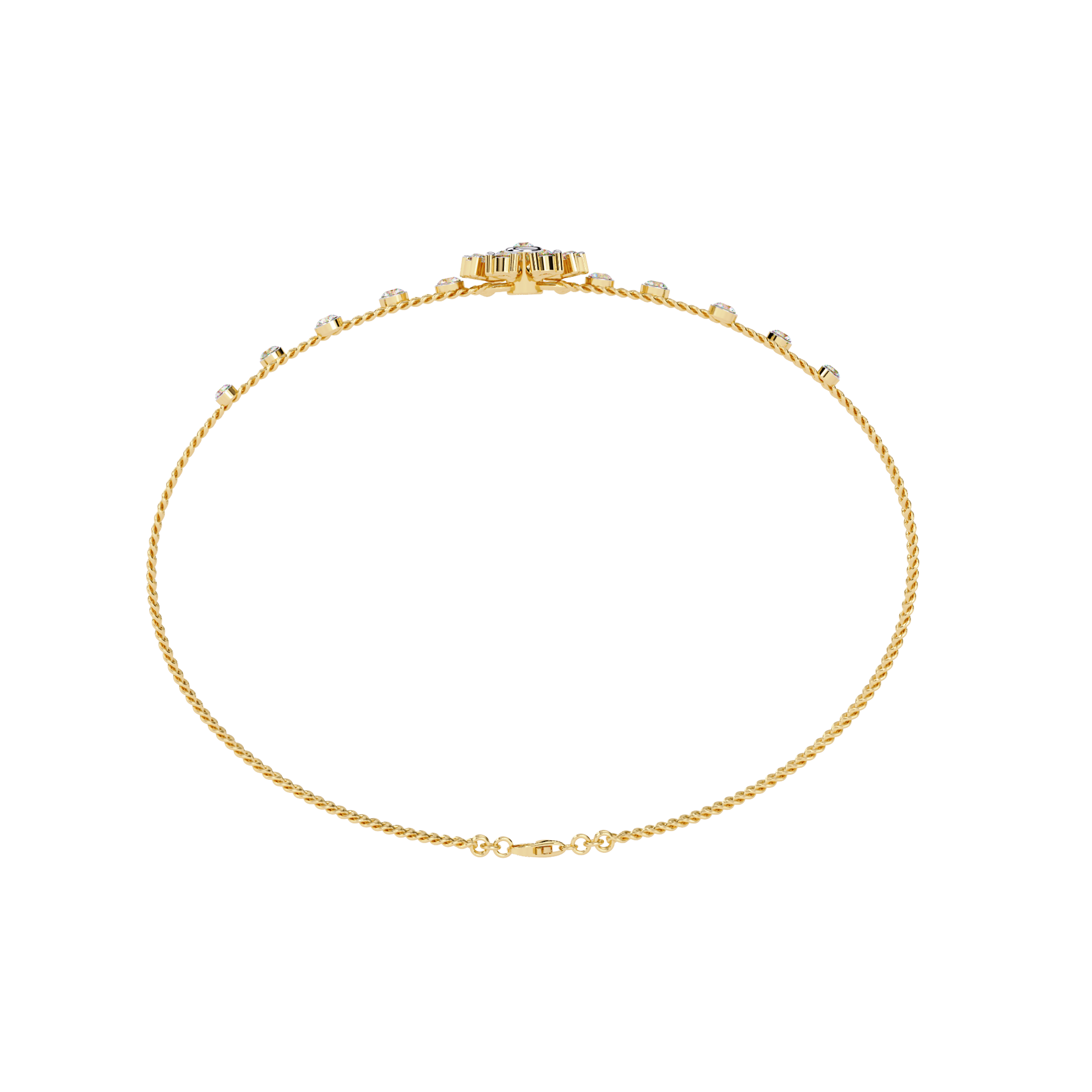 Round Diamond Floral Bracelet