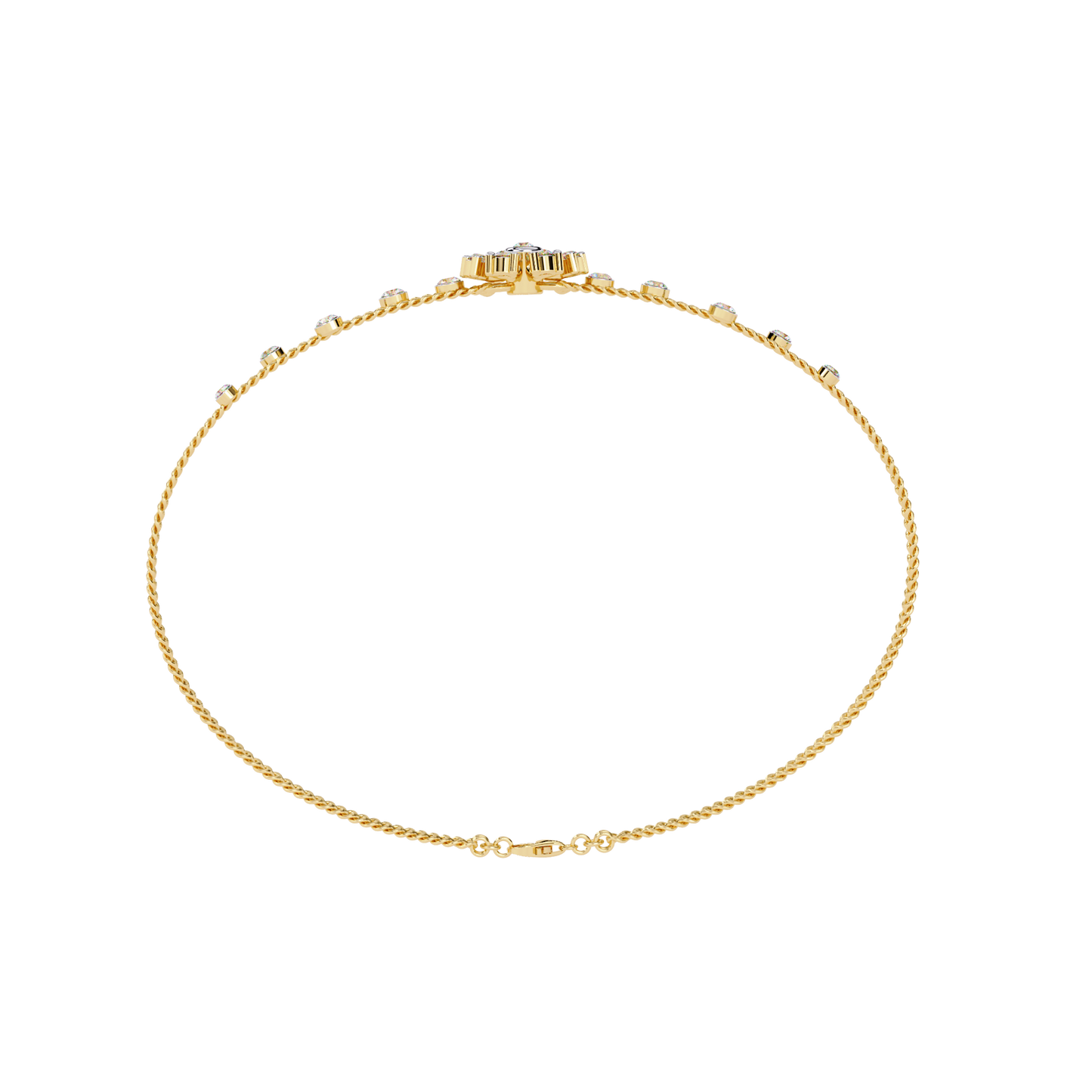 Round Diamond Floral Bracelet