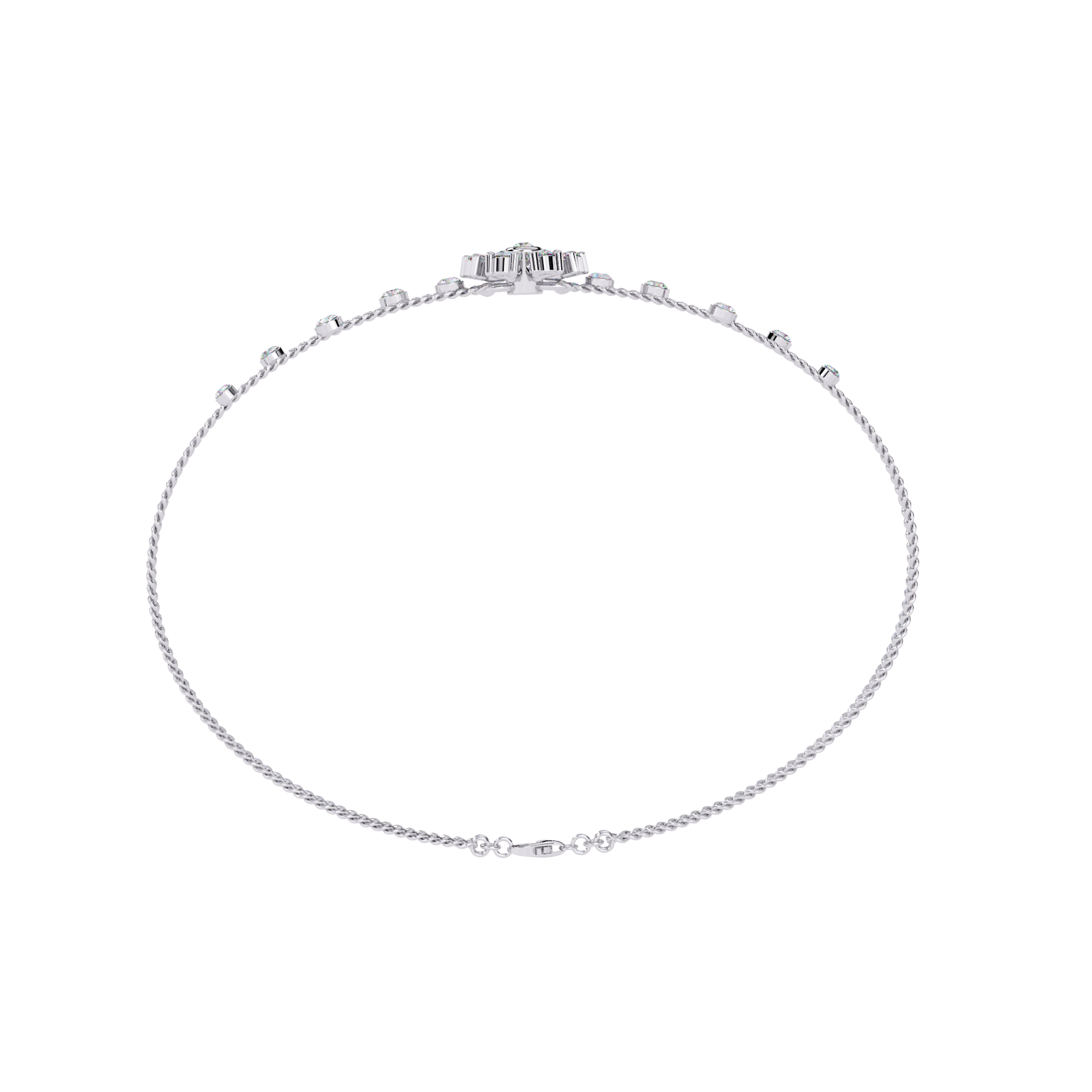 Round Diamond Floral Bracelet