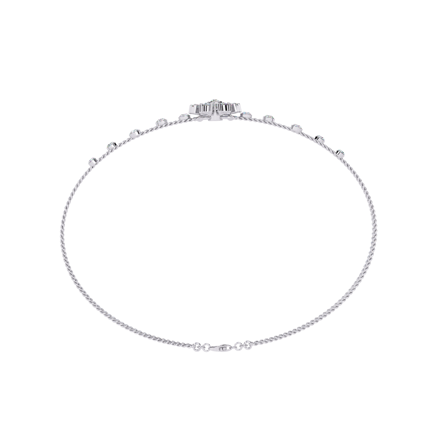 Round Diamond Floral Bracelet