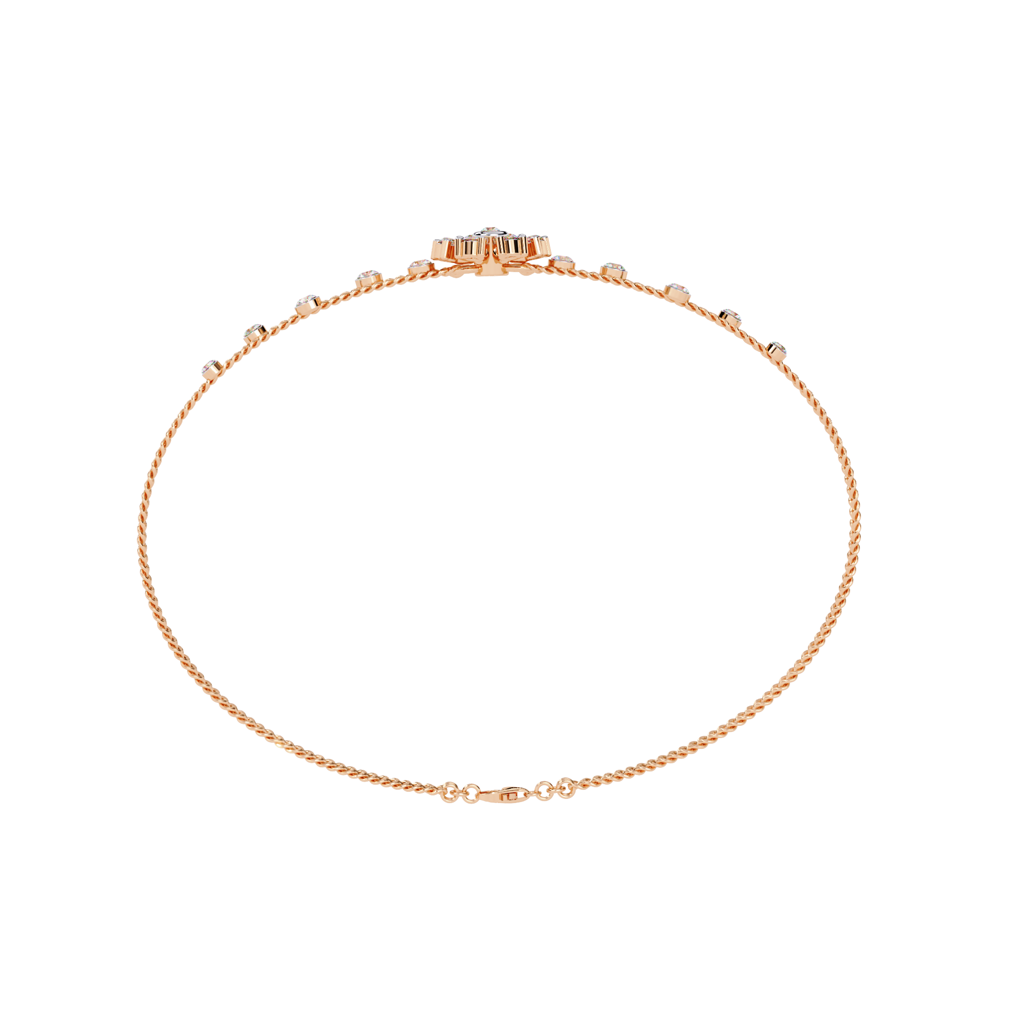 Round Diamond Floral Bracelet