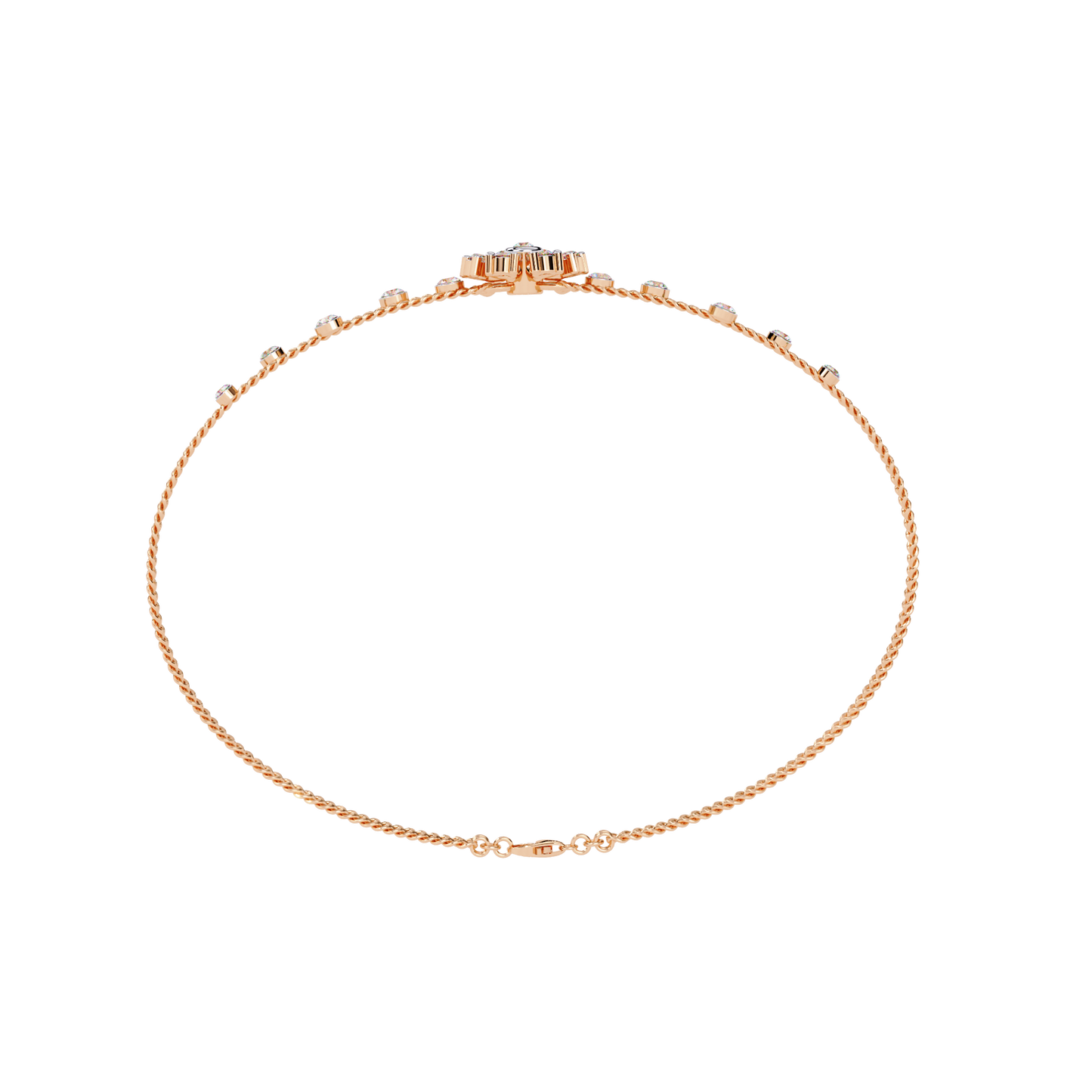 Round Diamond Floral Bracelet