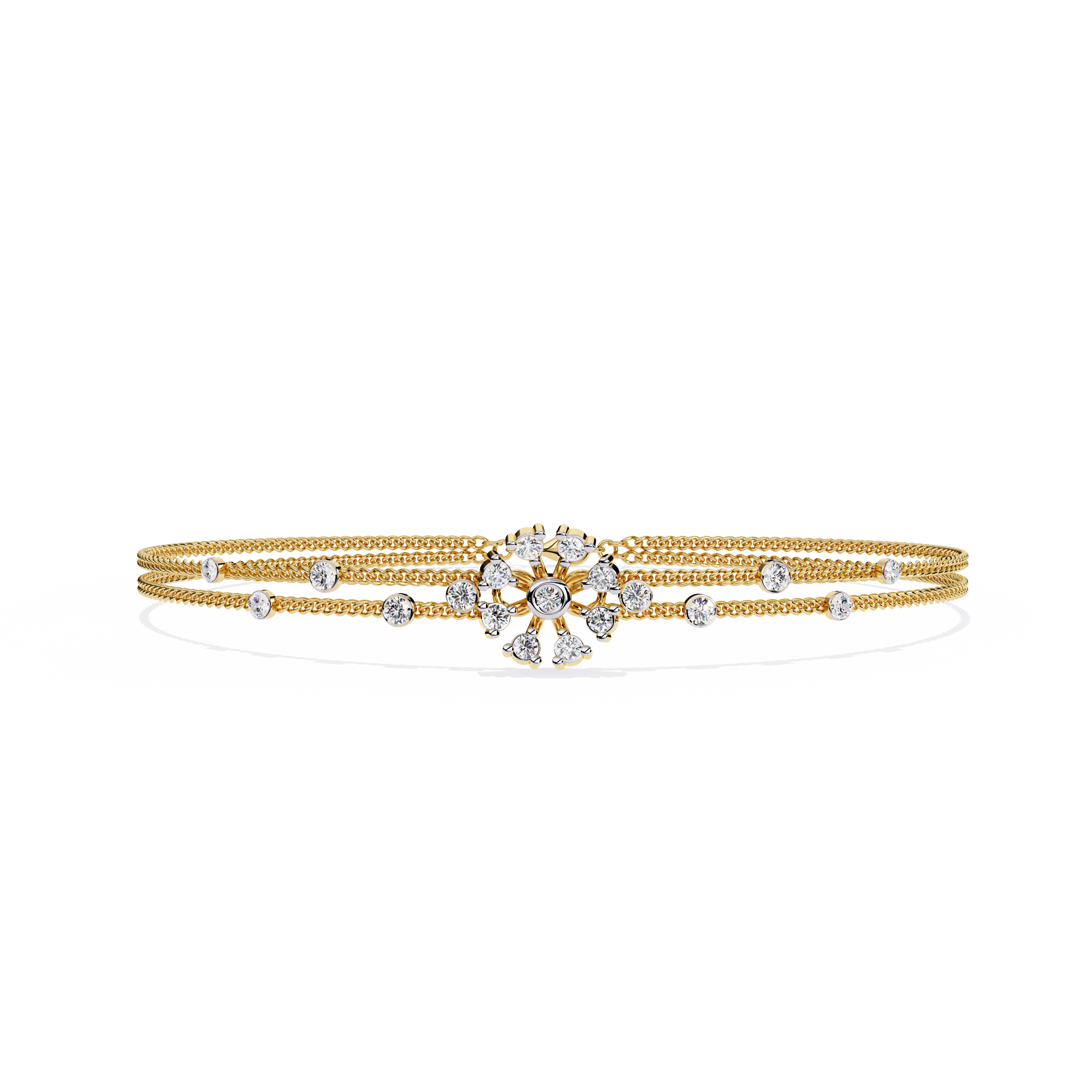 Round Diamond Floral Bracelet