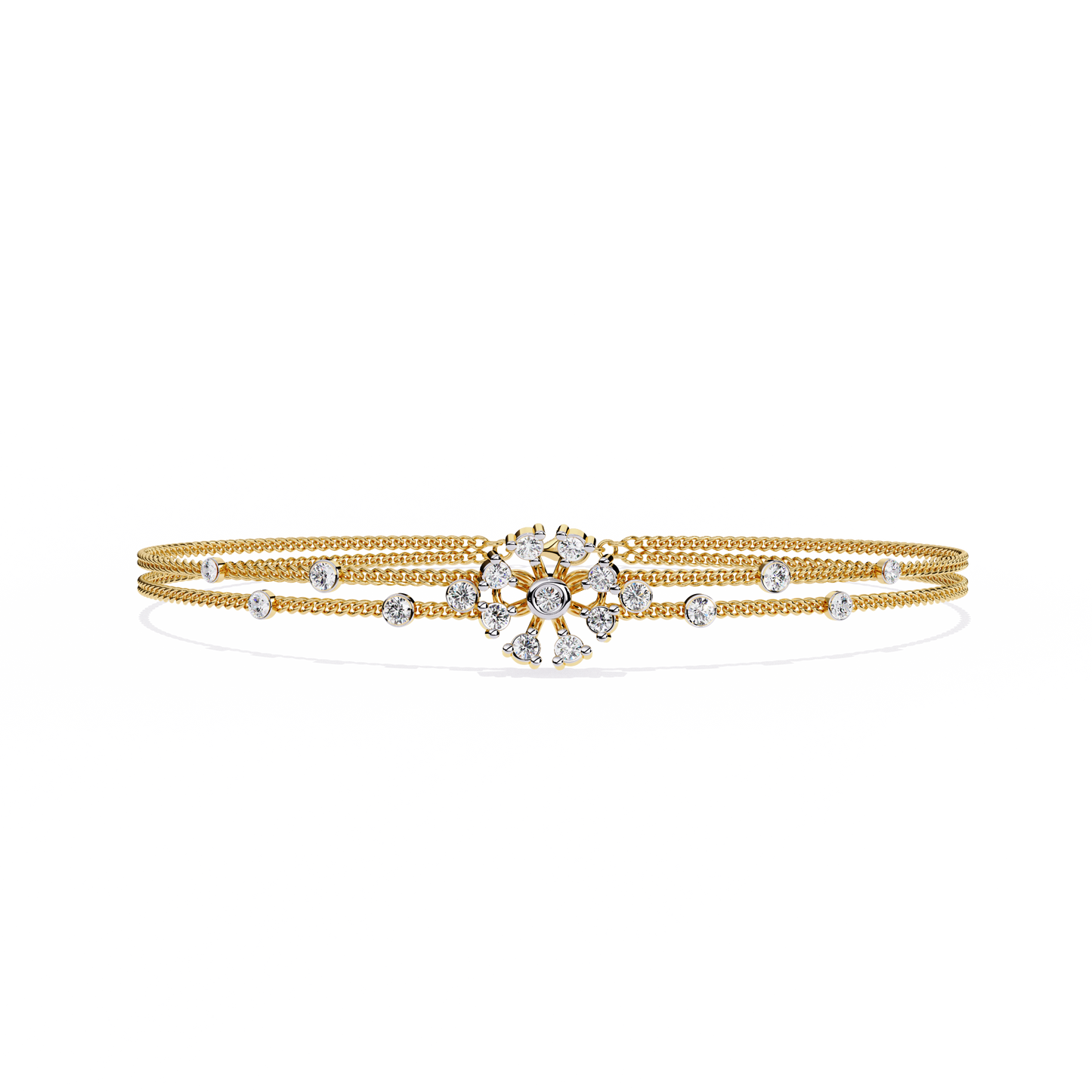 Round Diamond Floral Bracelet