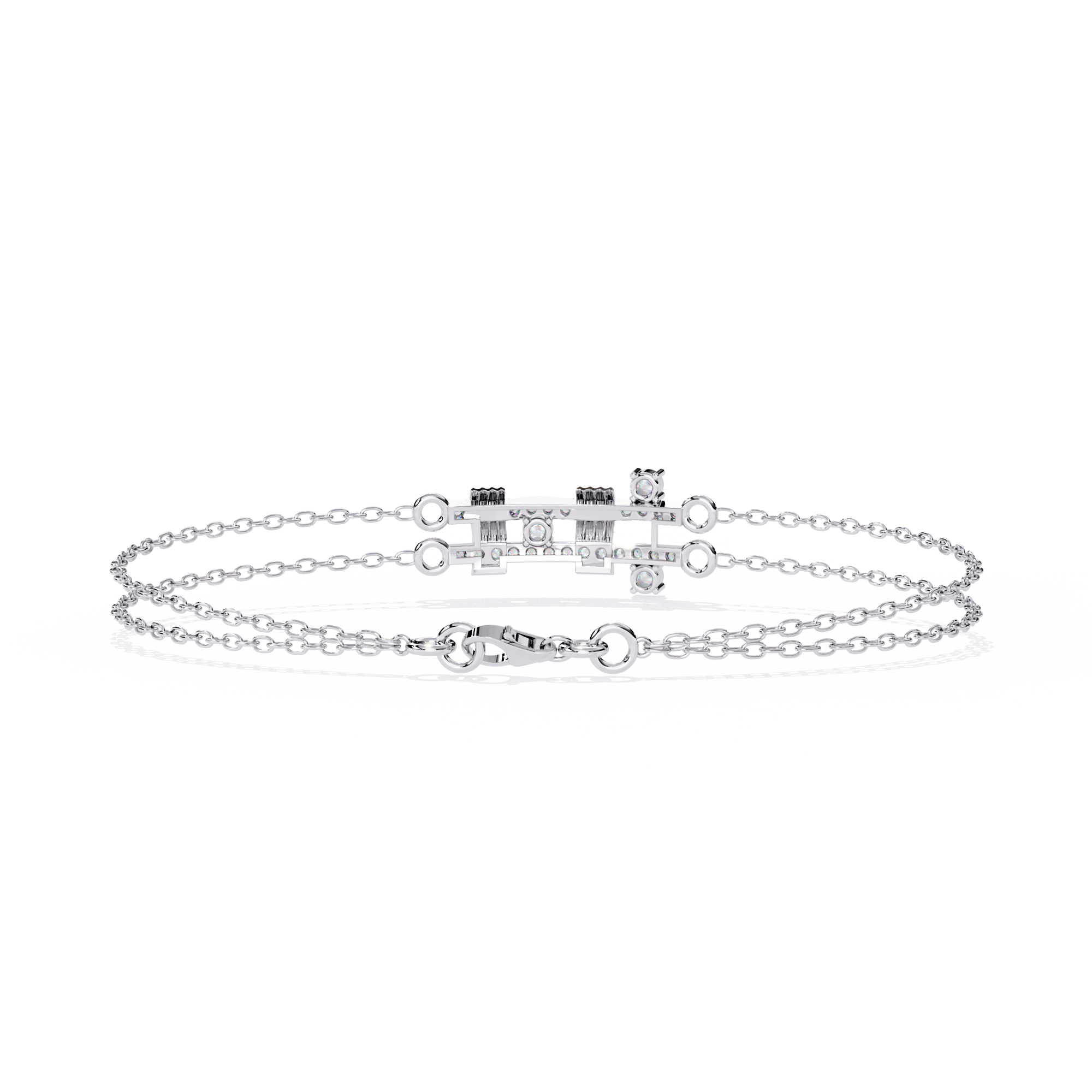 Diamond Unique Floral Kada Bracelet