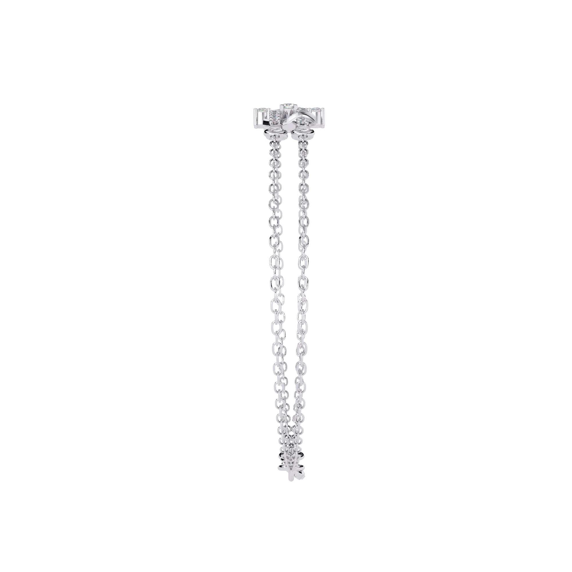 Diamond Unique Floral Kada Bracelet