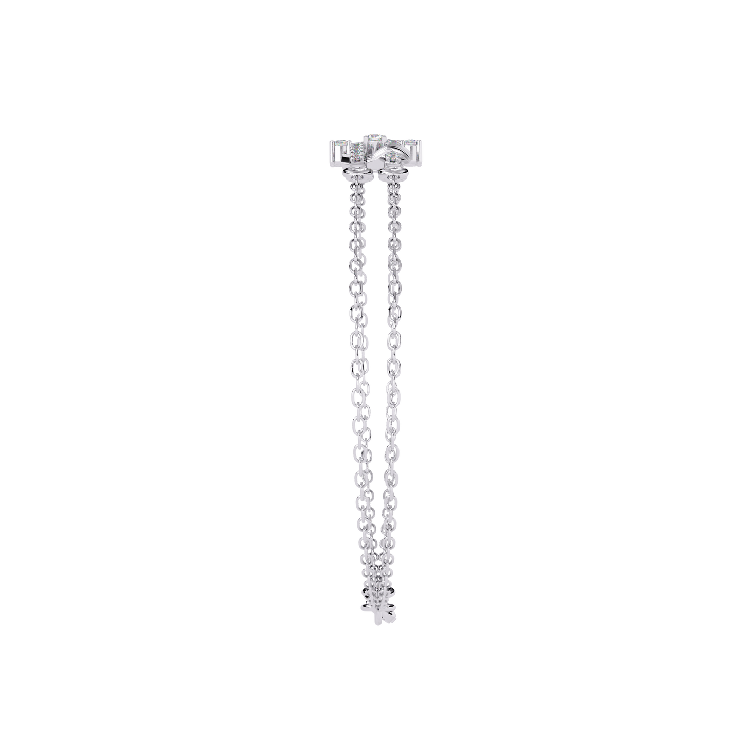 Diamond Unique Floral Kada Bracelet