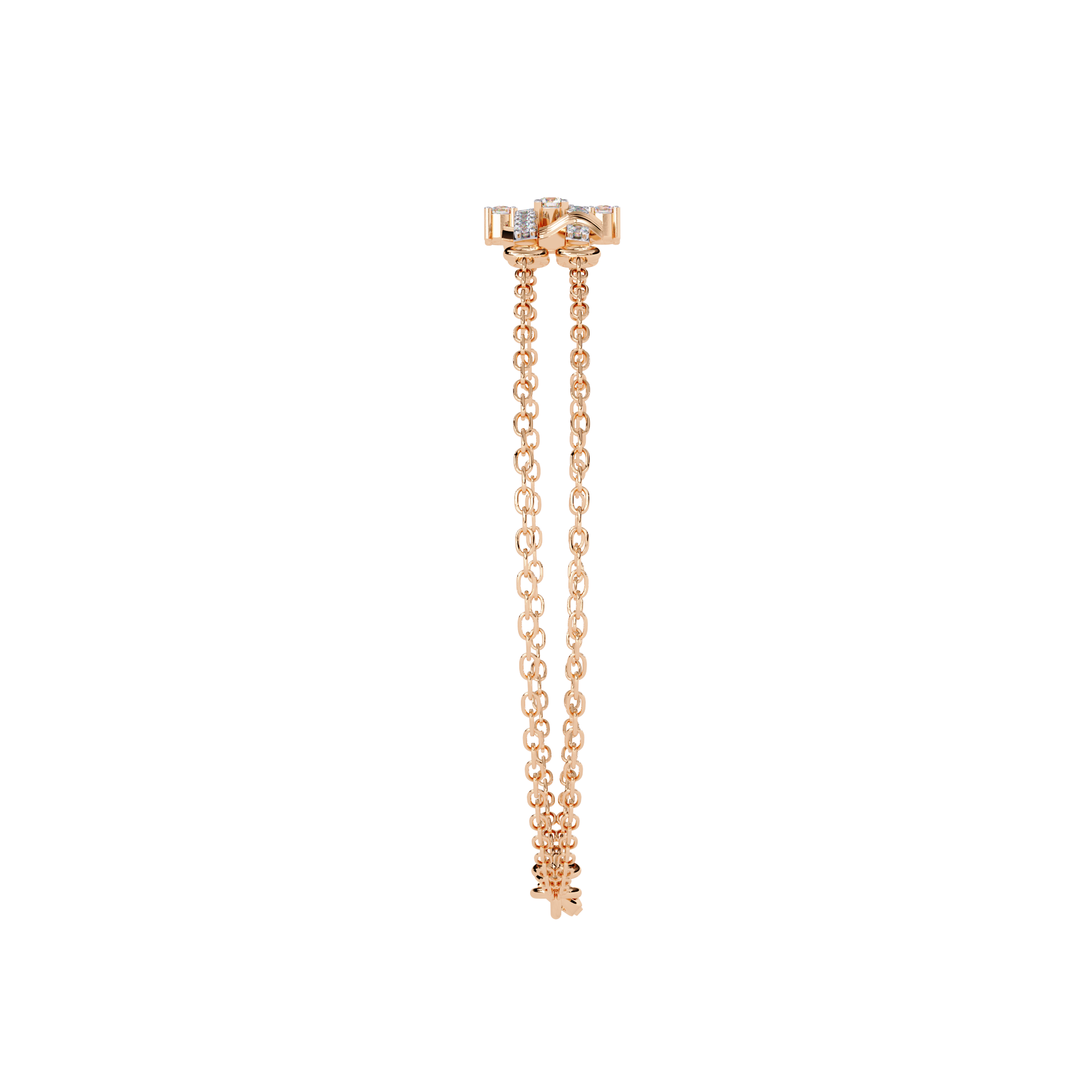 Diamond Unique Floral Kada Bracelet