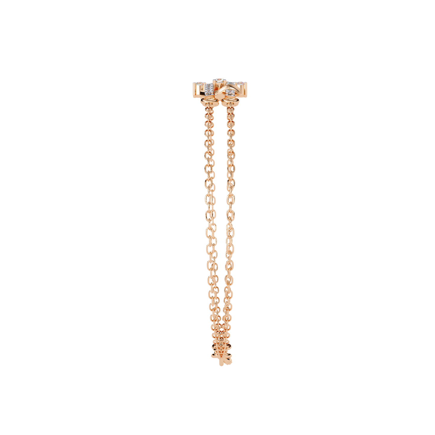 Diamond Unique Floral Kada Bracelet