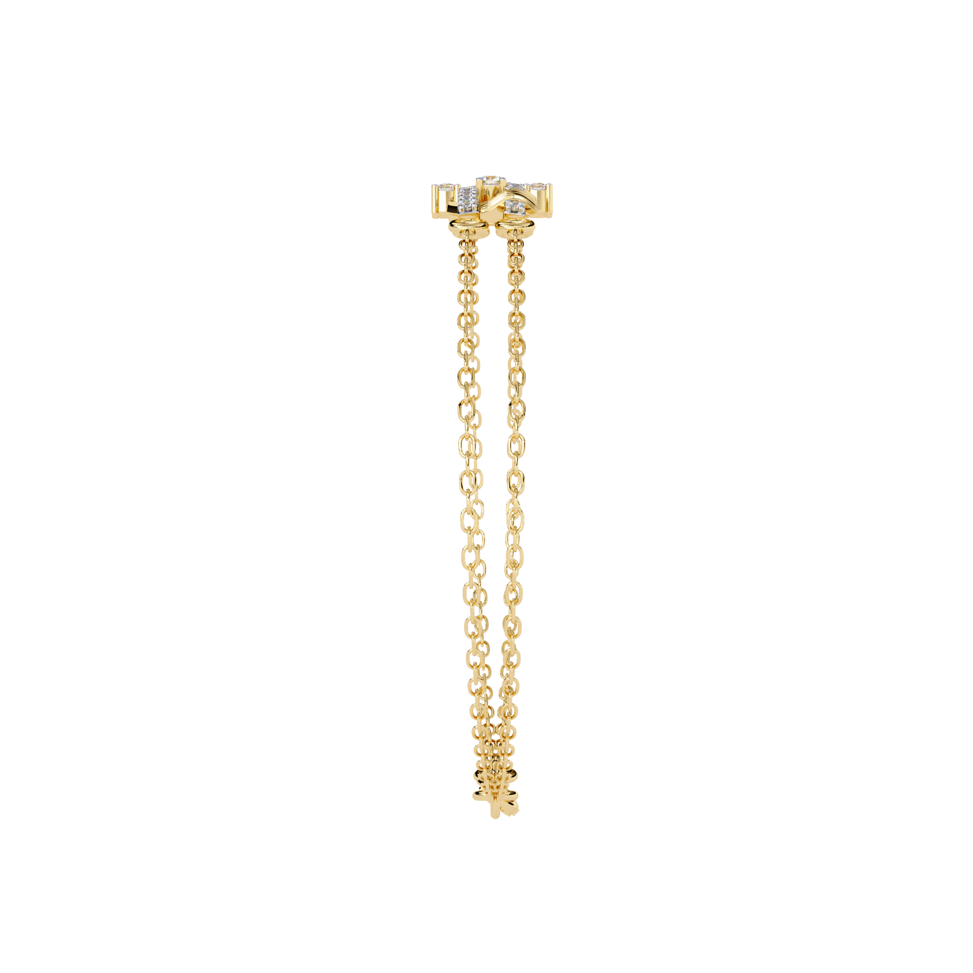 Diamond Unique Floral Kada Bracelet