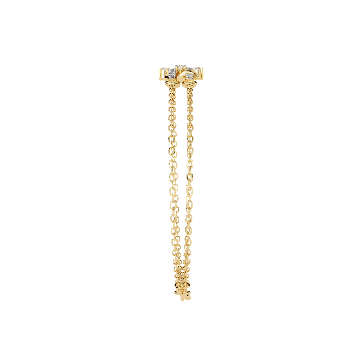 Diamond Unique Floral Kada Bracelet
