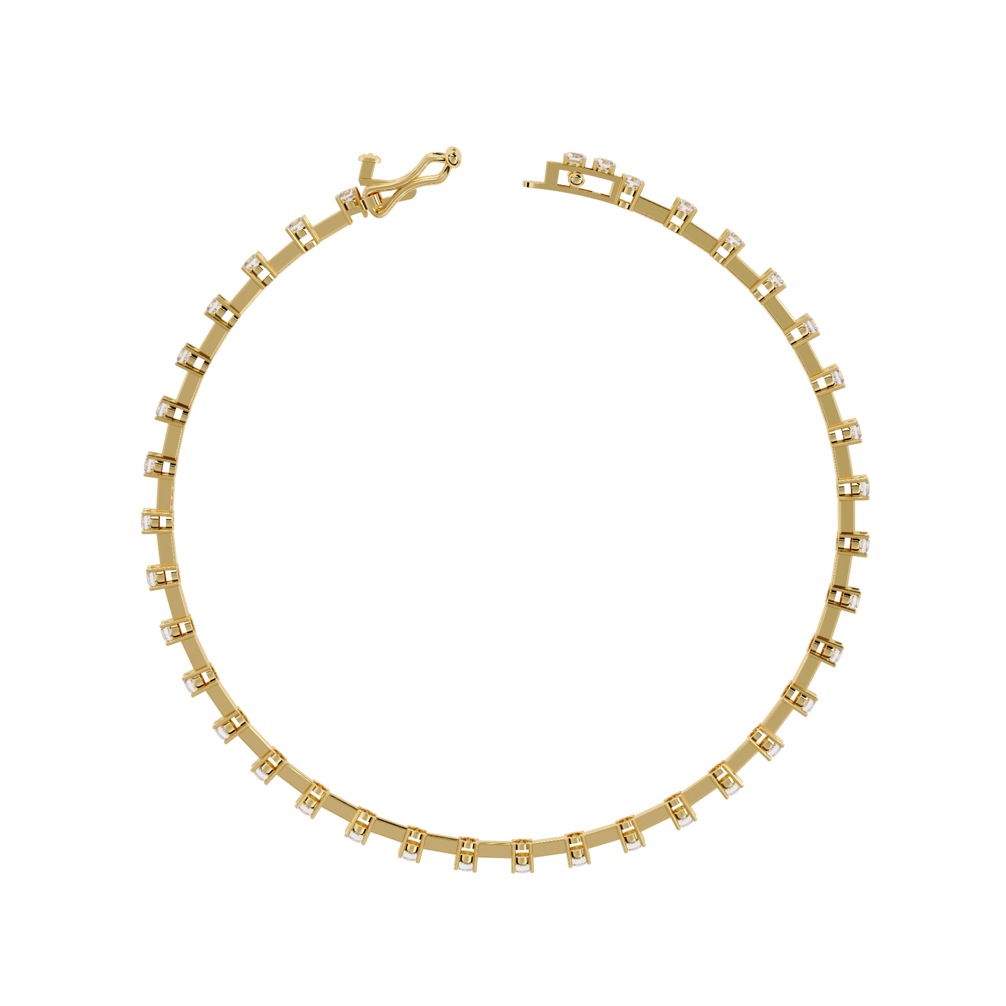 Round Cut Lab Grown Diamond Bracelet Petite Bar Tennis Bracelet