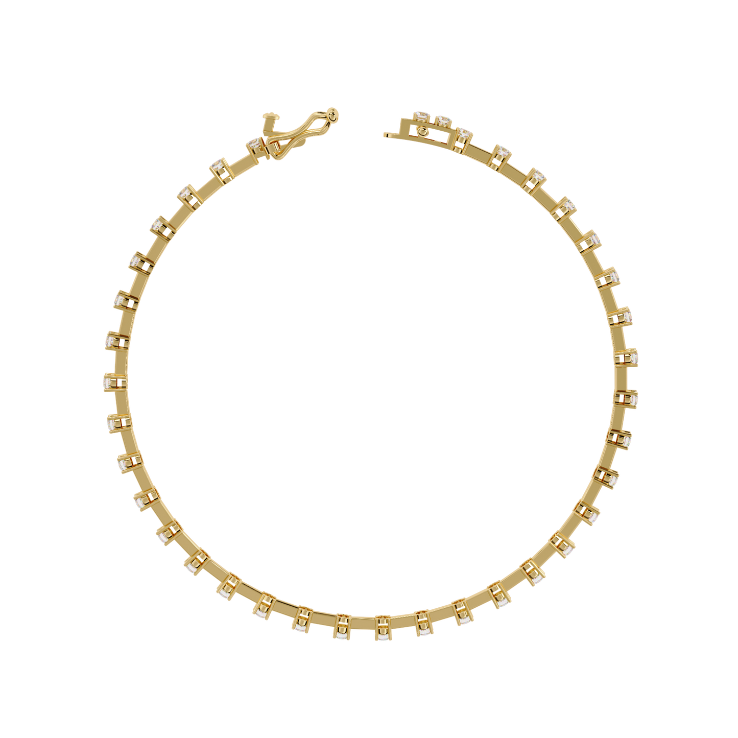 Round Cut Lab Grown Diamond Bracelet Petite Bar Tennis Bracelet