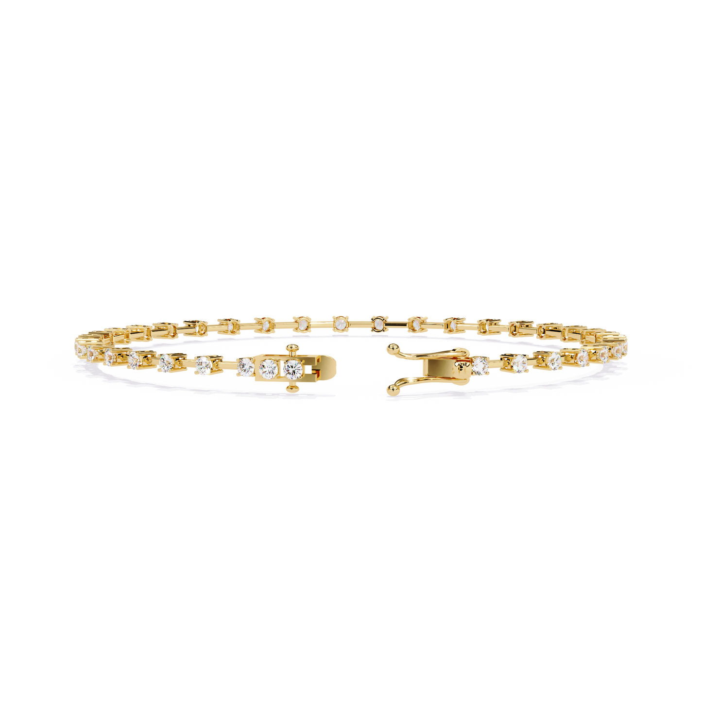 Round Cut Lab Grown Diamond Bracelet Petite Bar Tennis Bracelet