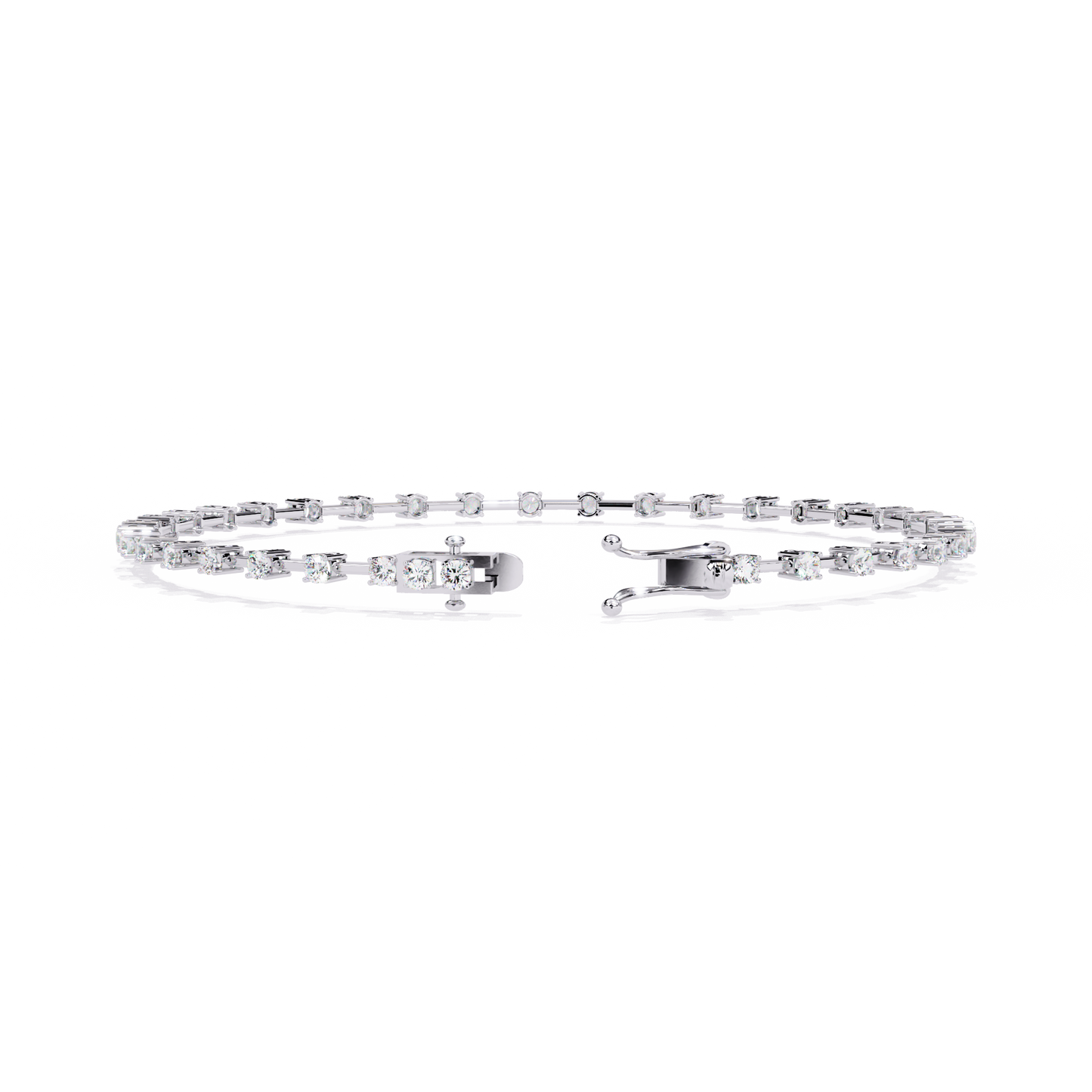 Round Cut Lab Grown Diamond Bracelet Petite Bar Tennis Bracelet
