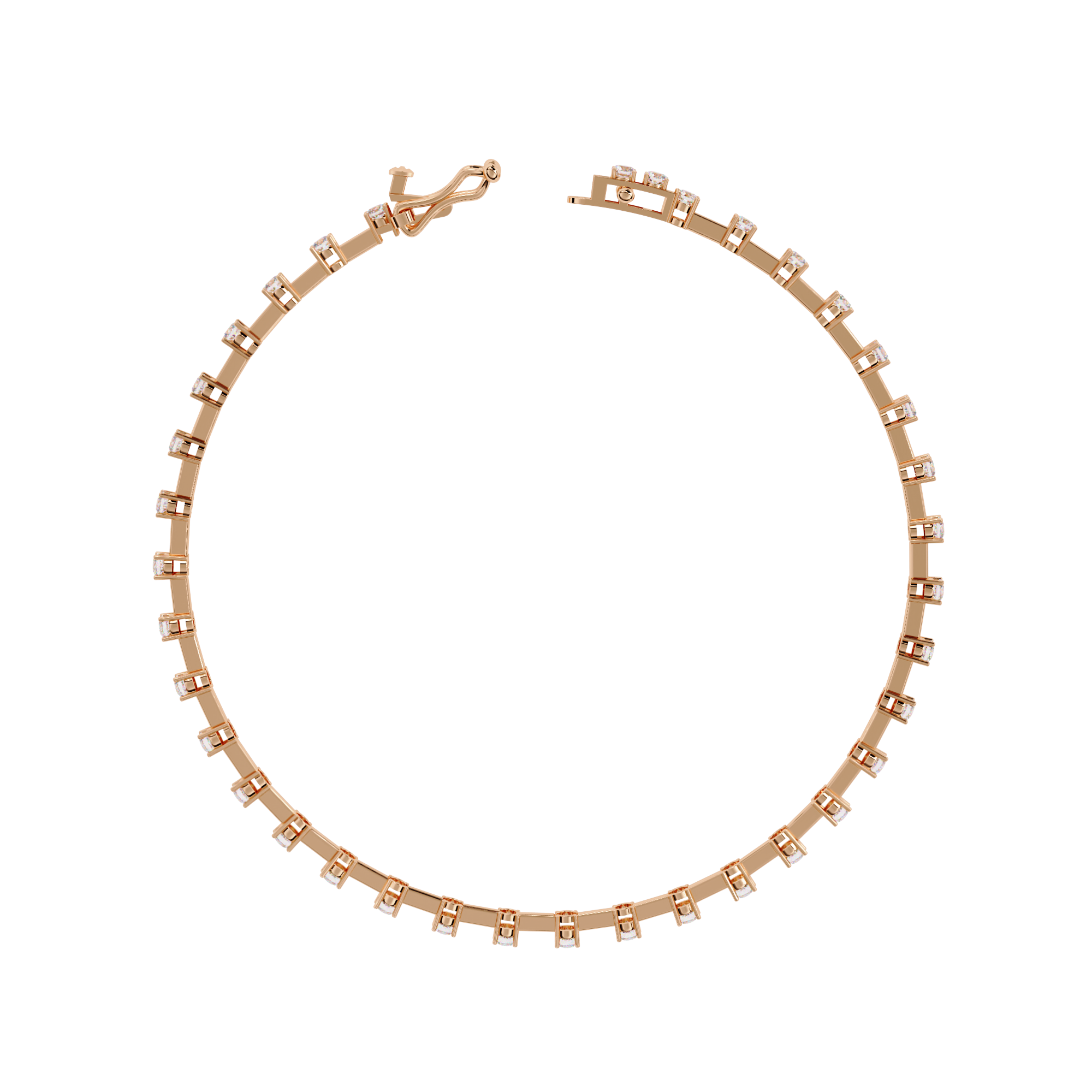 Round Cut Lab Grown Diamond Bracelet Petite Bar Tennis Bracelet