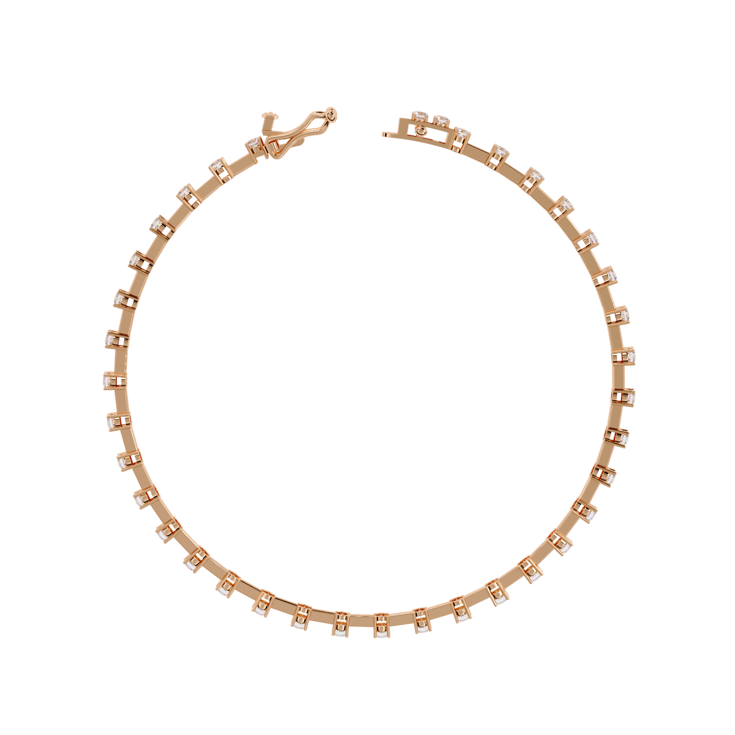 Round Cut Lab Grown Diamond Bracelet Petite Bar Tennis Bracelet