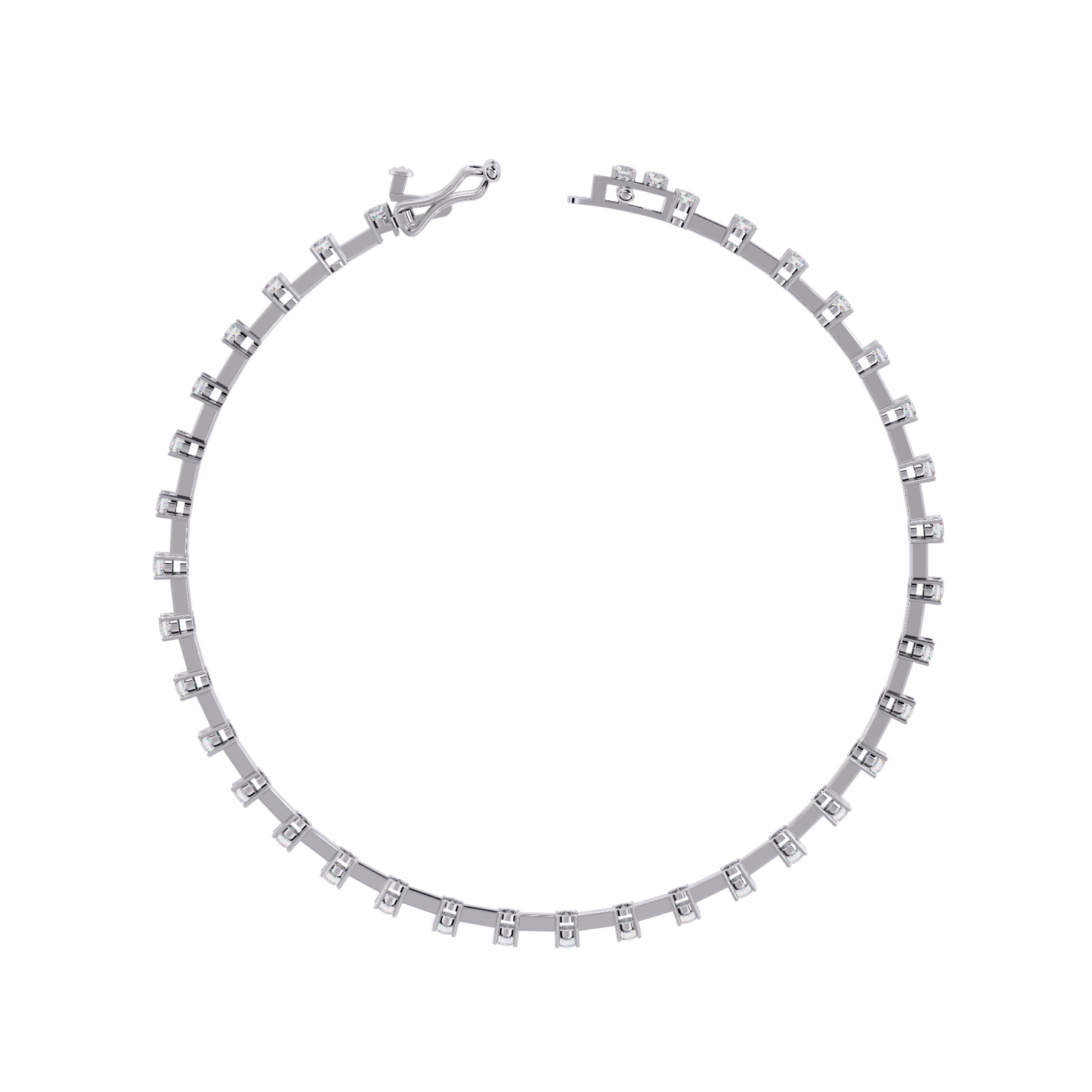 Round Cut Lab Grown Diamond Bracelet Petite Bar Tennis Bracelet